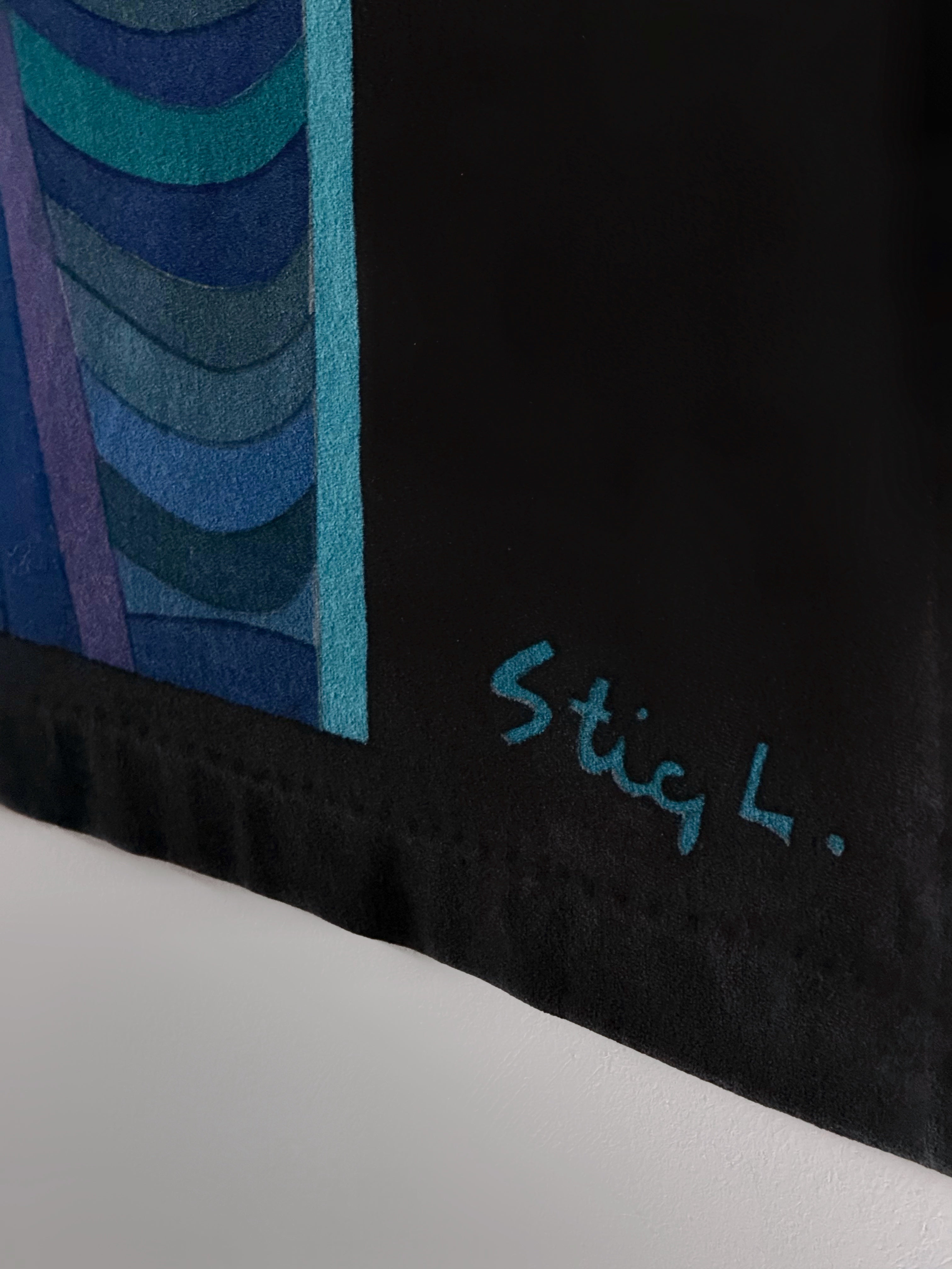 Textil "Vertikal förvandling" by Stig Lindberg for Nordiska Kompaniet, 1960s