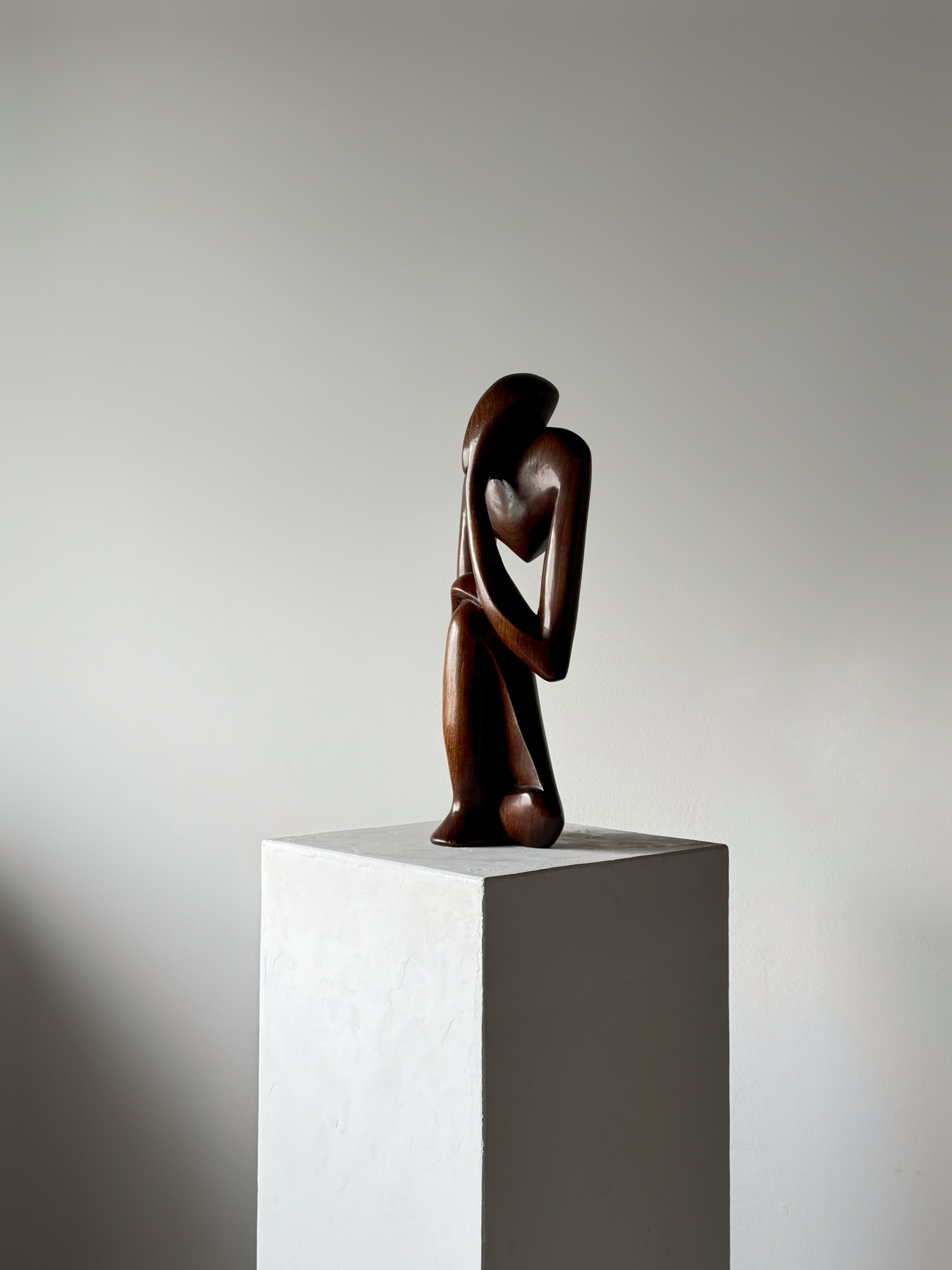 Teak Mid-Century Modern Abstract statue, 1960s