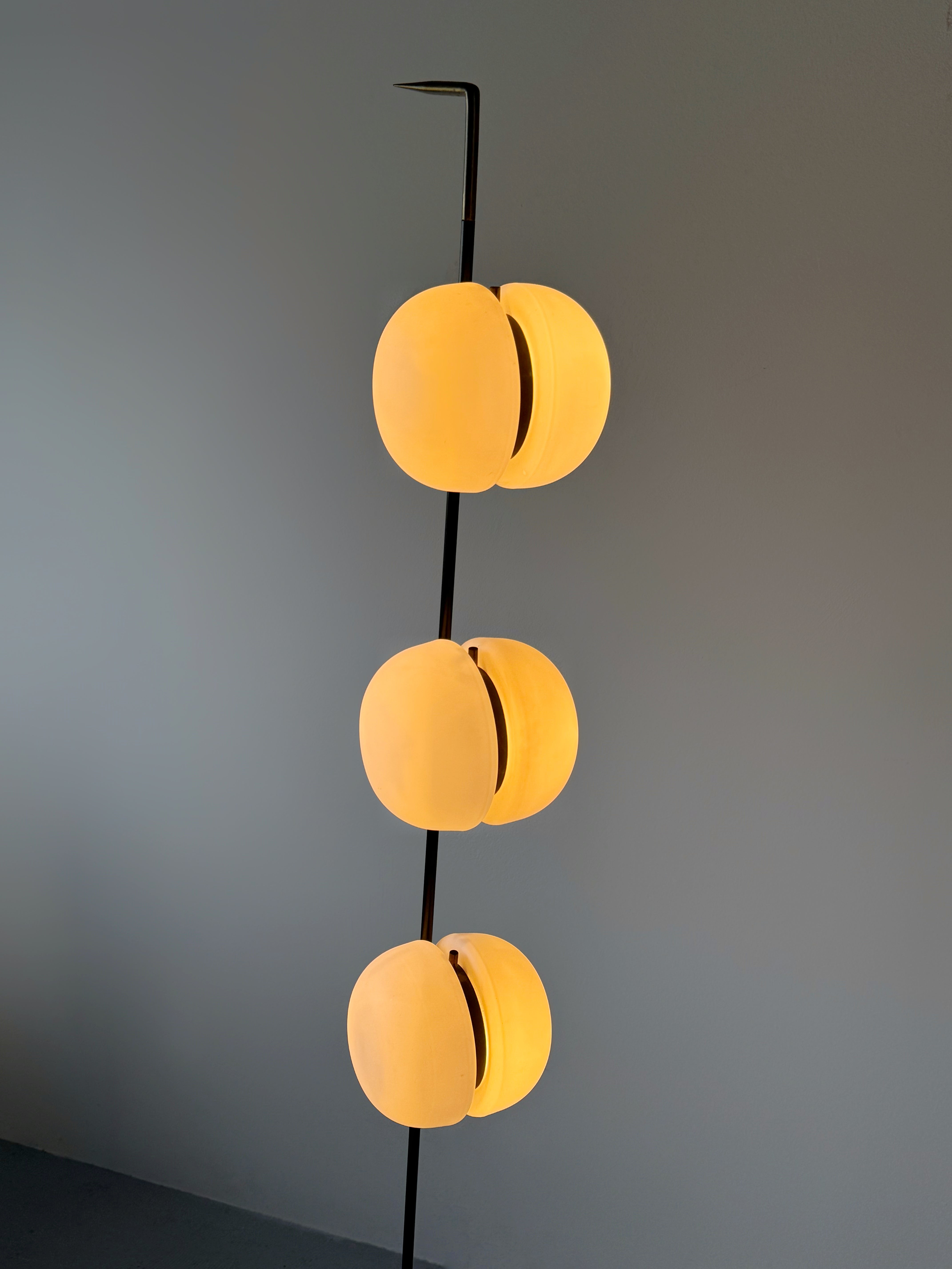 3 Globe Floor Lamp by Lunel, France 1950s