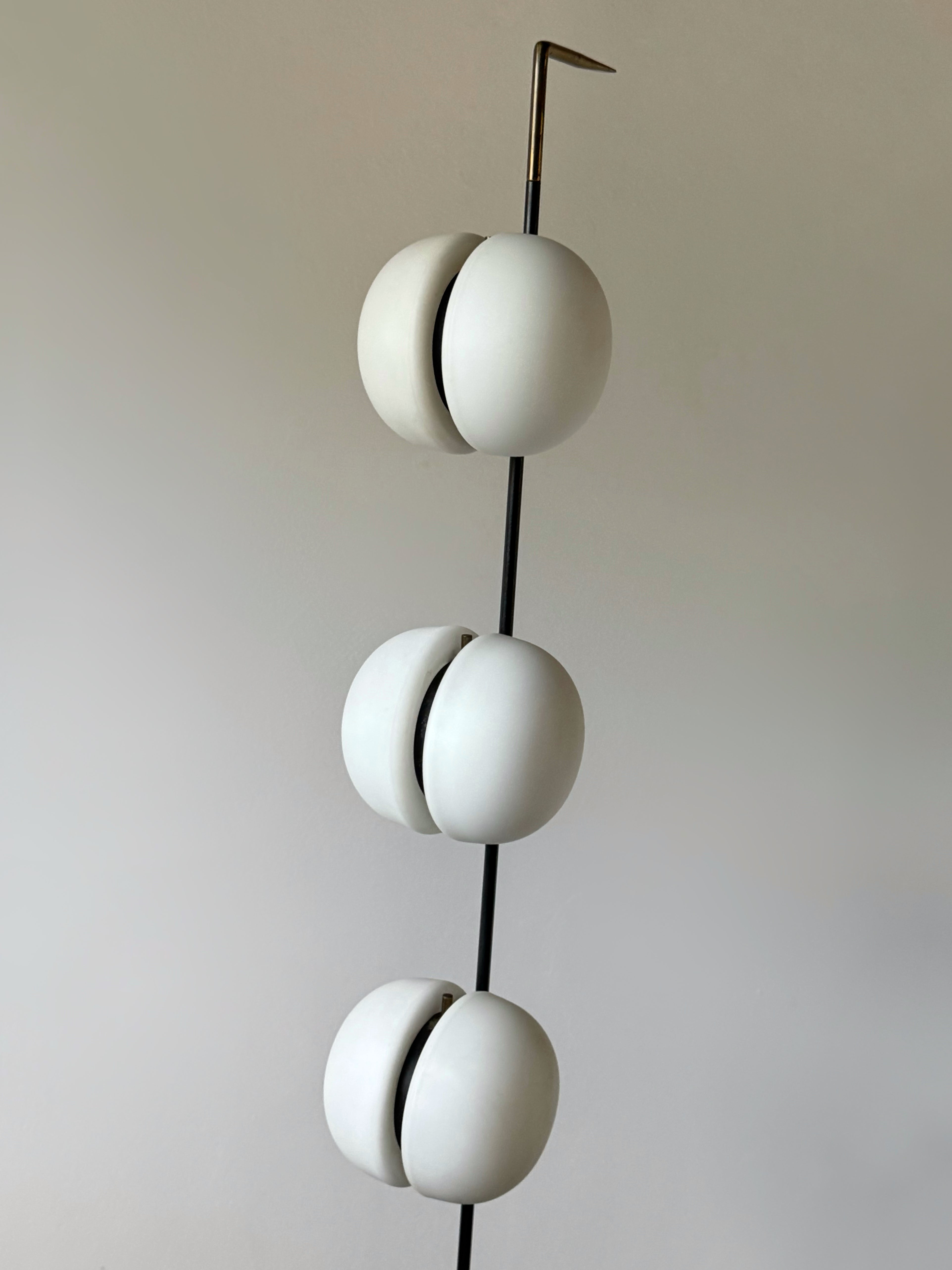 3 Globe Floor Lamp by Lunel, France 1950s