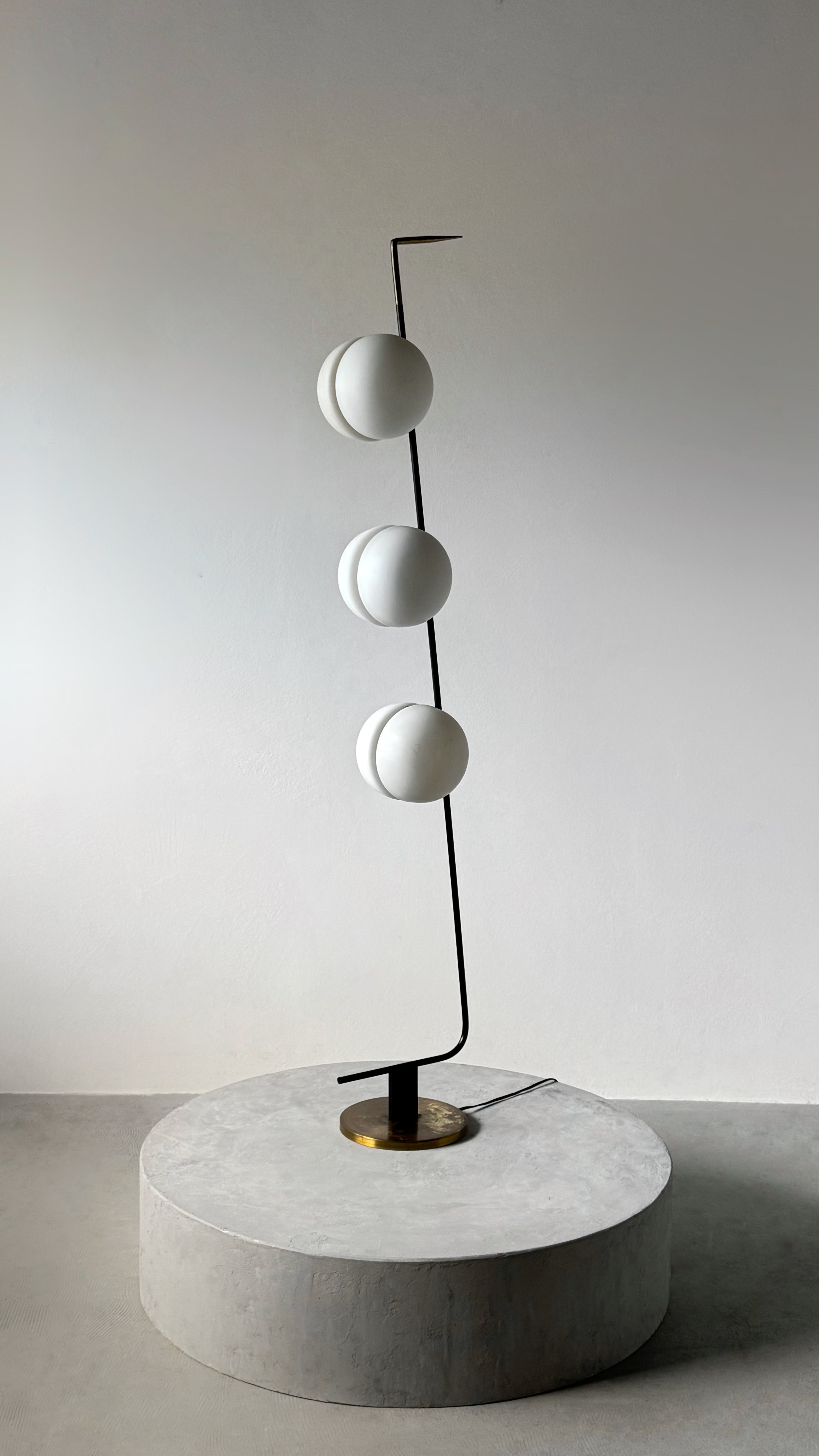 3 Globe Floor Lamp by Lunel, France 1950s
