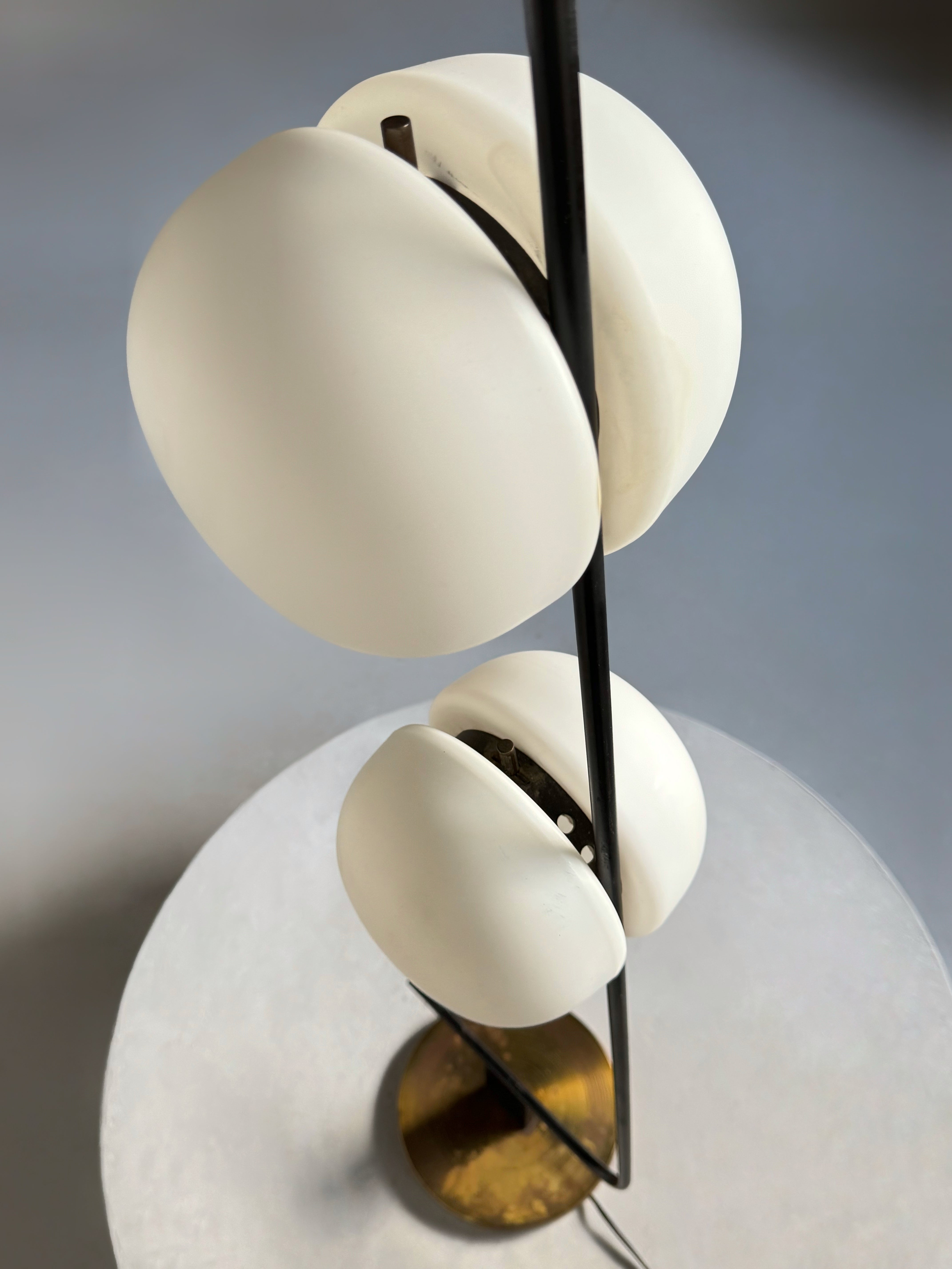 3 Globe Floor Lamp by Lunel, France 1950s