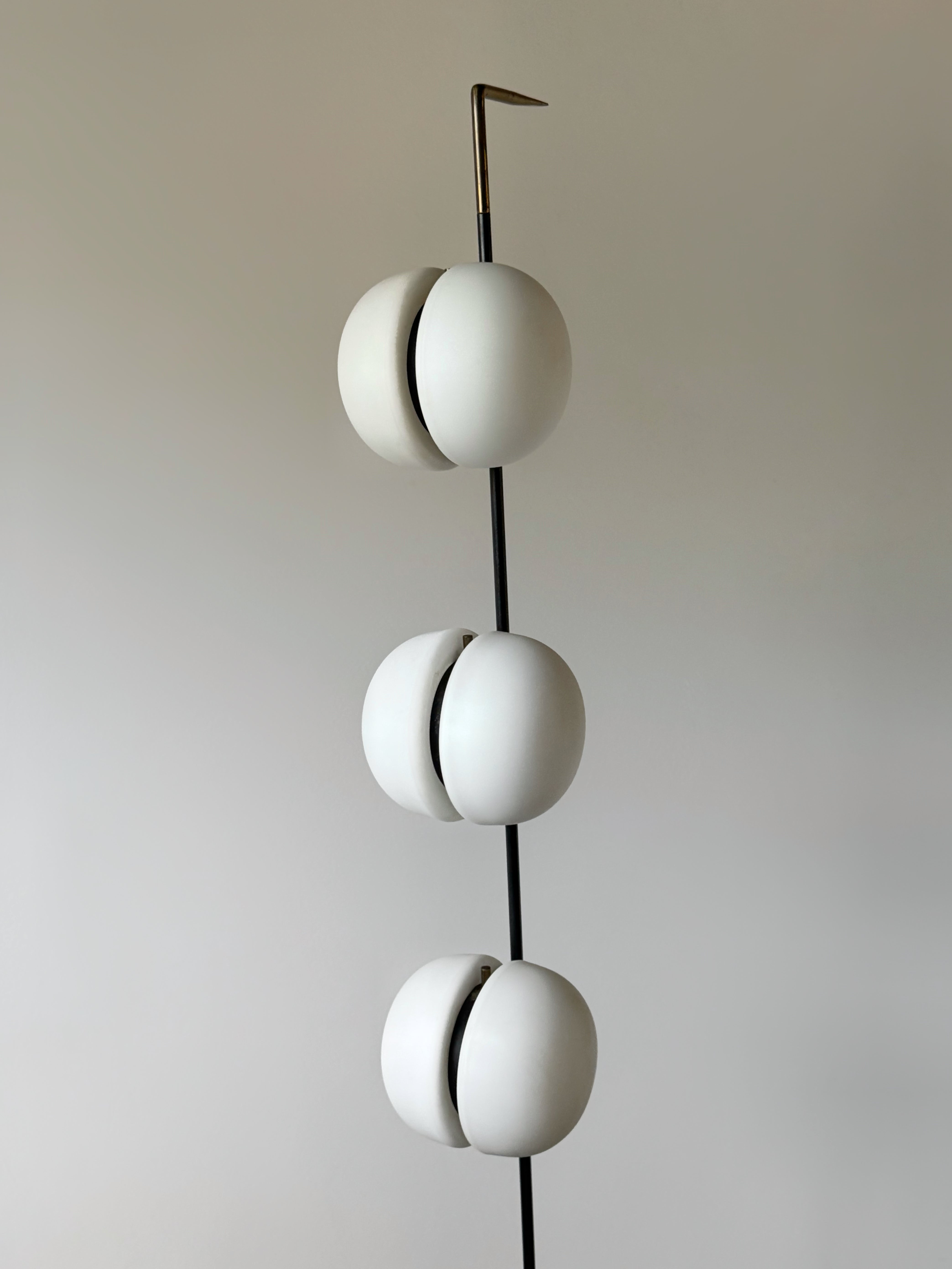 3 Globe Floor Lamp by Lunel, France 1950s