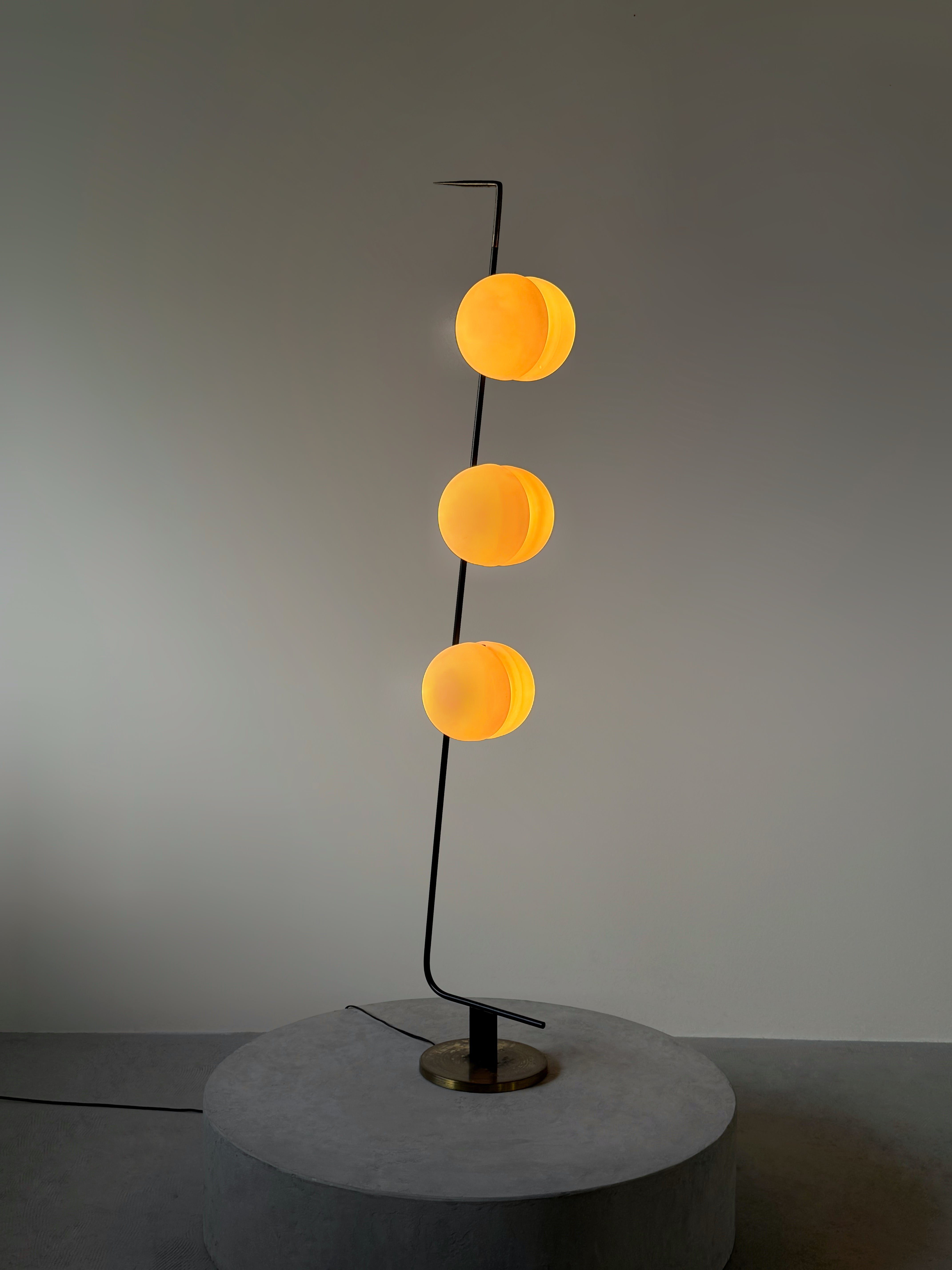 3 Globe Floor Lamp by Lunel, France 1950s