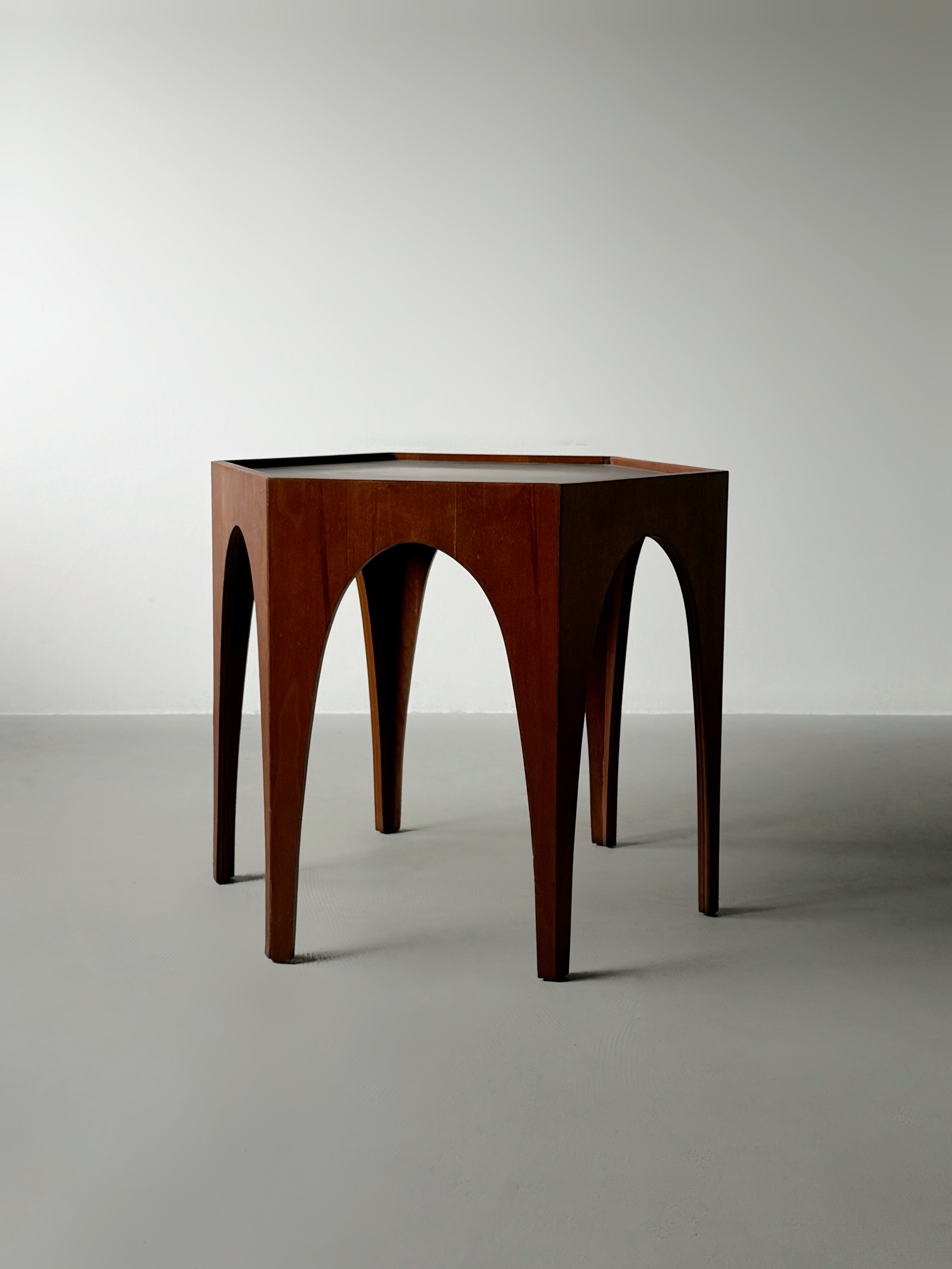 Hexagonal Wood Side Table by Harvey Probber 1960s