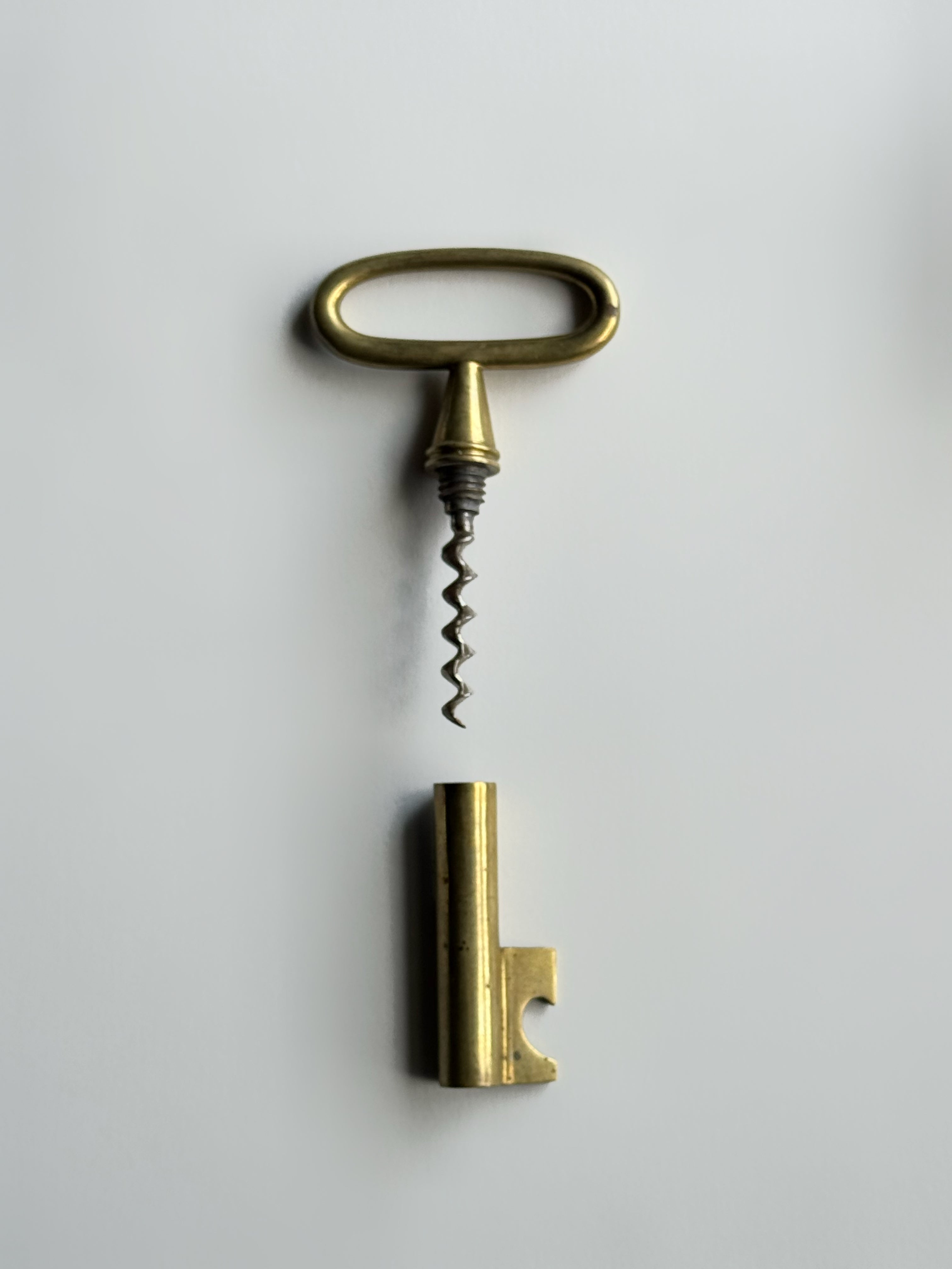 Brass Key Cork Screw or Bottle Opener by Carl Auböck, Austria 1950s