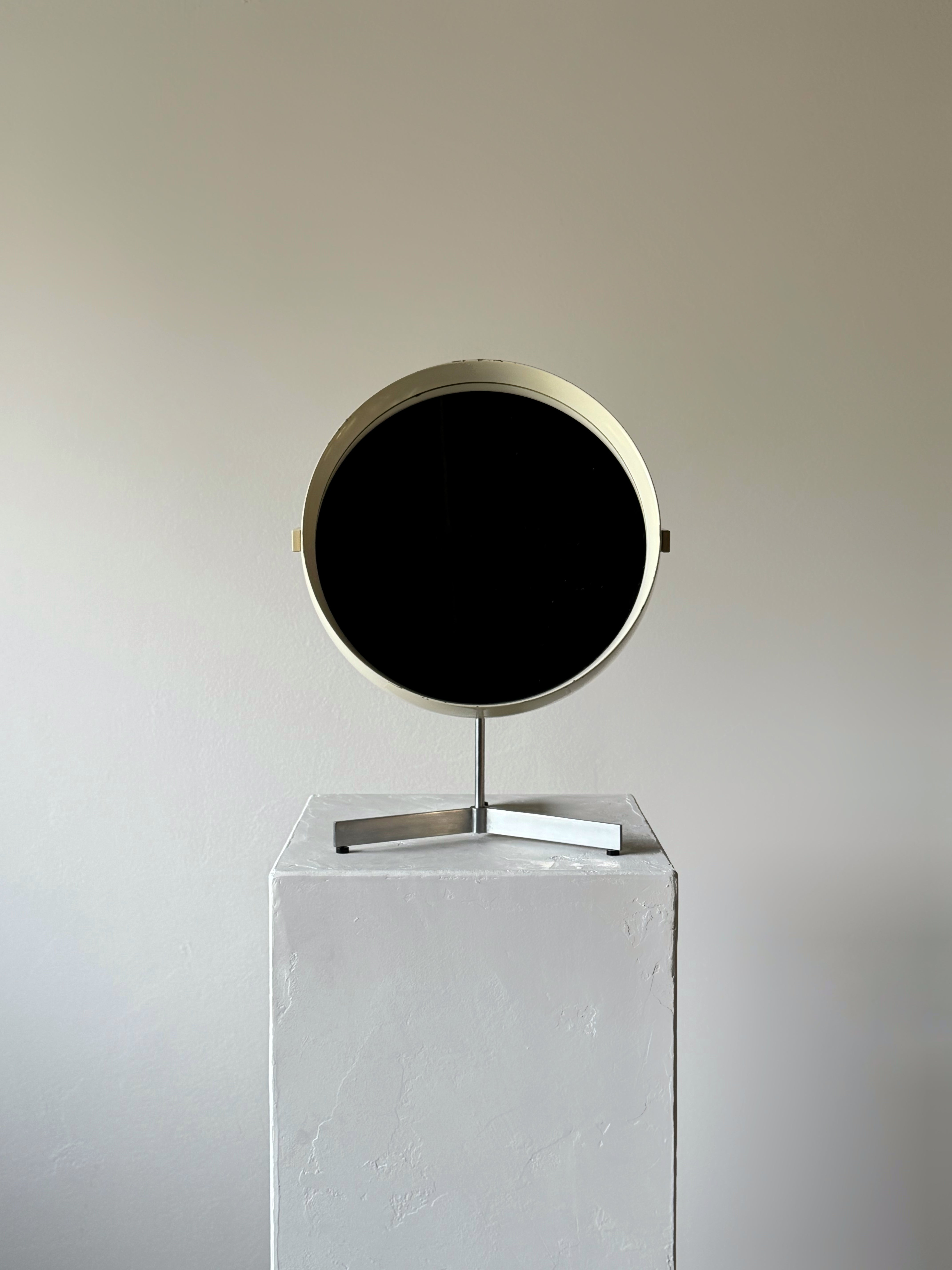 White Lacquered Scandinavian Table Mirror by U. & Ö. Kristiansson for Luxus