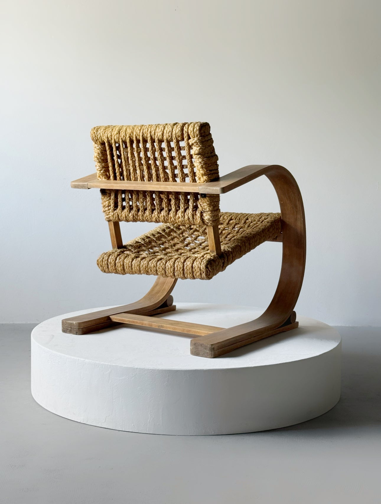 Rope armchairs by Adrien Audoux & Frida Minet for Vibo Vesoul, France 1940s