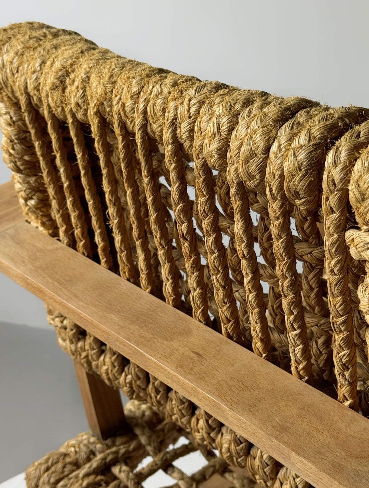 Rope armchairs by Adrien Audoux & Frida Minet for Vibo Vesoul, France 1940s