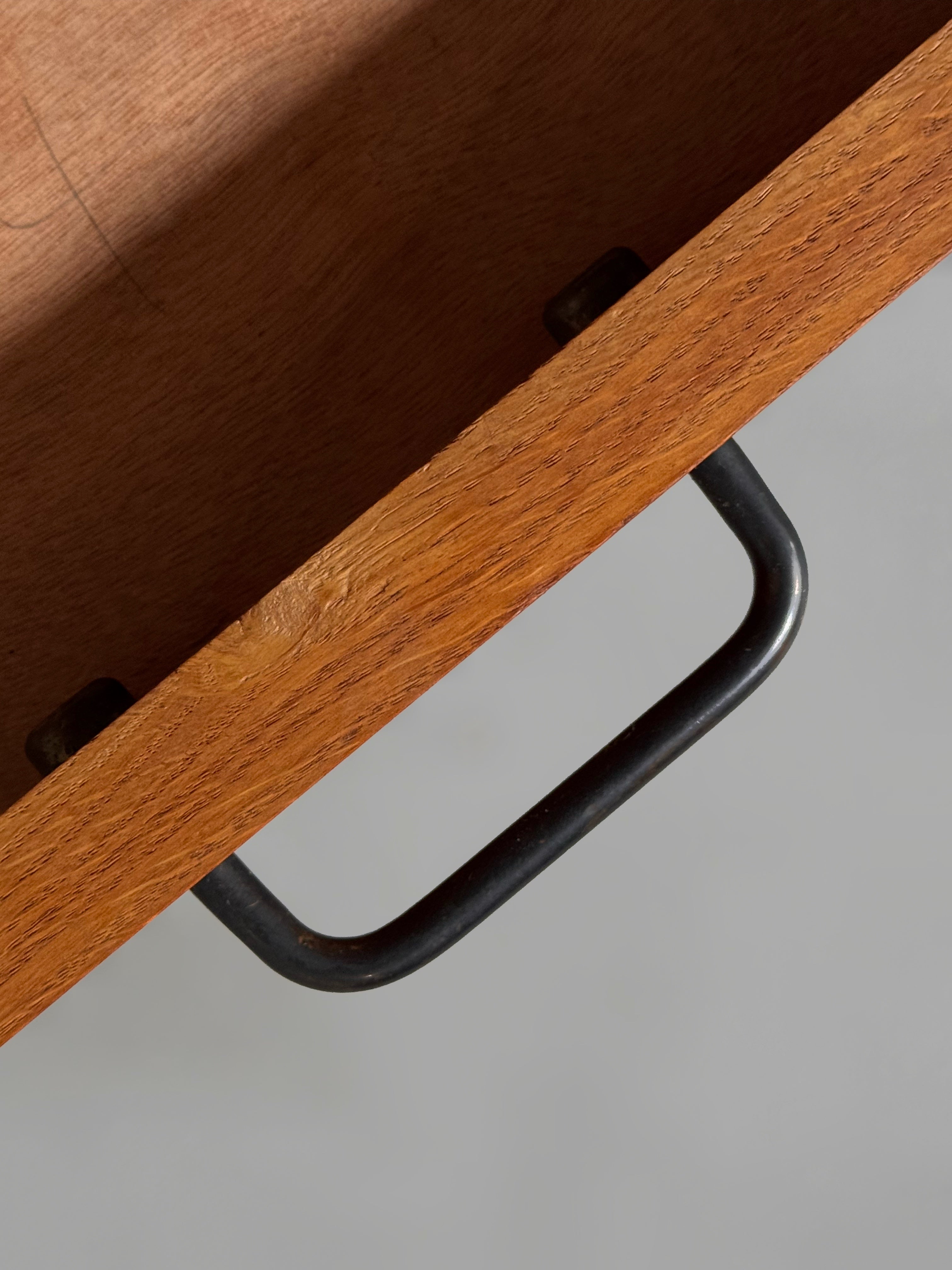 1950's Oak Bed Side Tables by Jacques Adnet