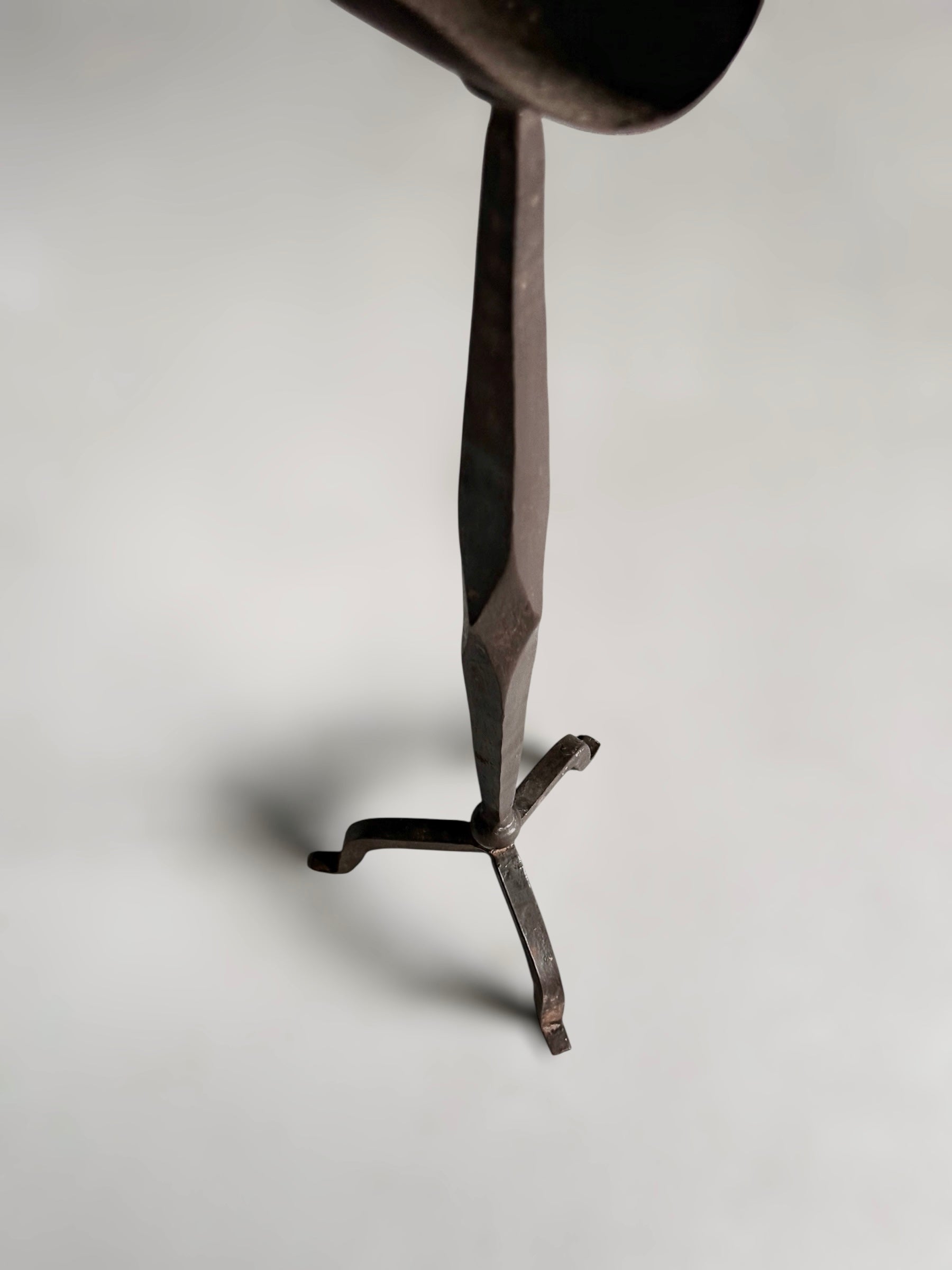 Pair of Brutalist Forged Iron Candle Holders, France 1950s–60s