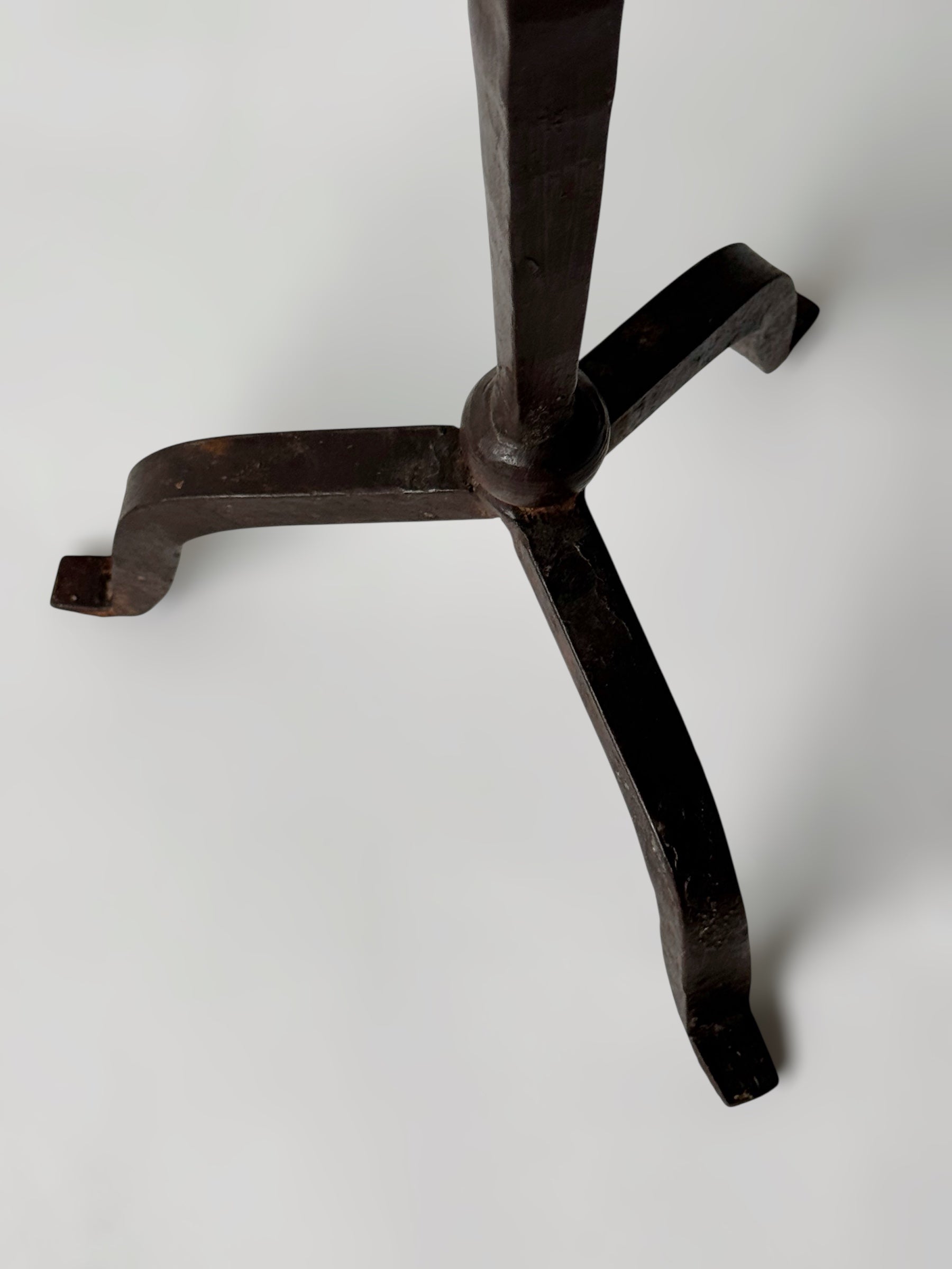 Pair of Brutalist Forged Iron Candle Holders, France 1950s–60s