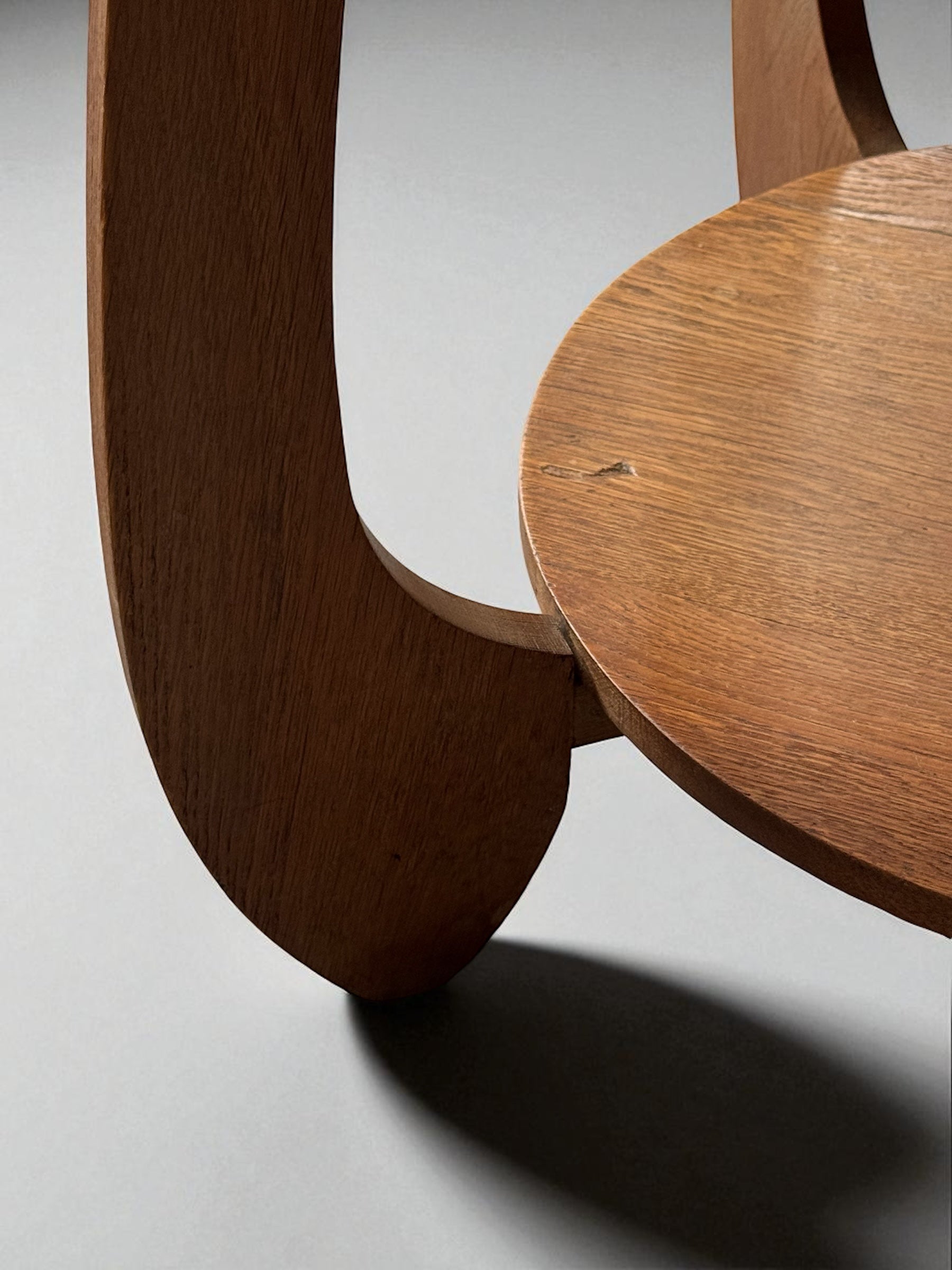 Dutch Art Deco Amsterdam School occasional table in oak, 1930s