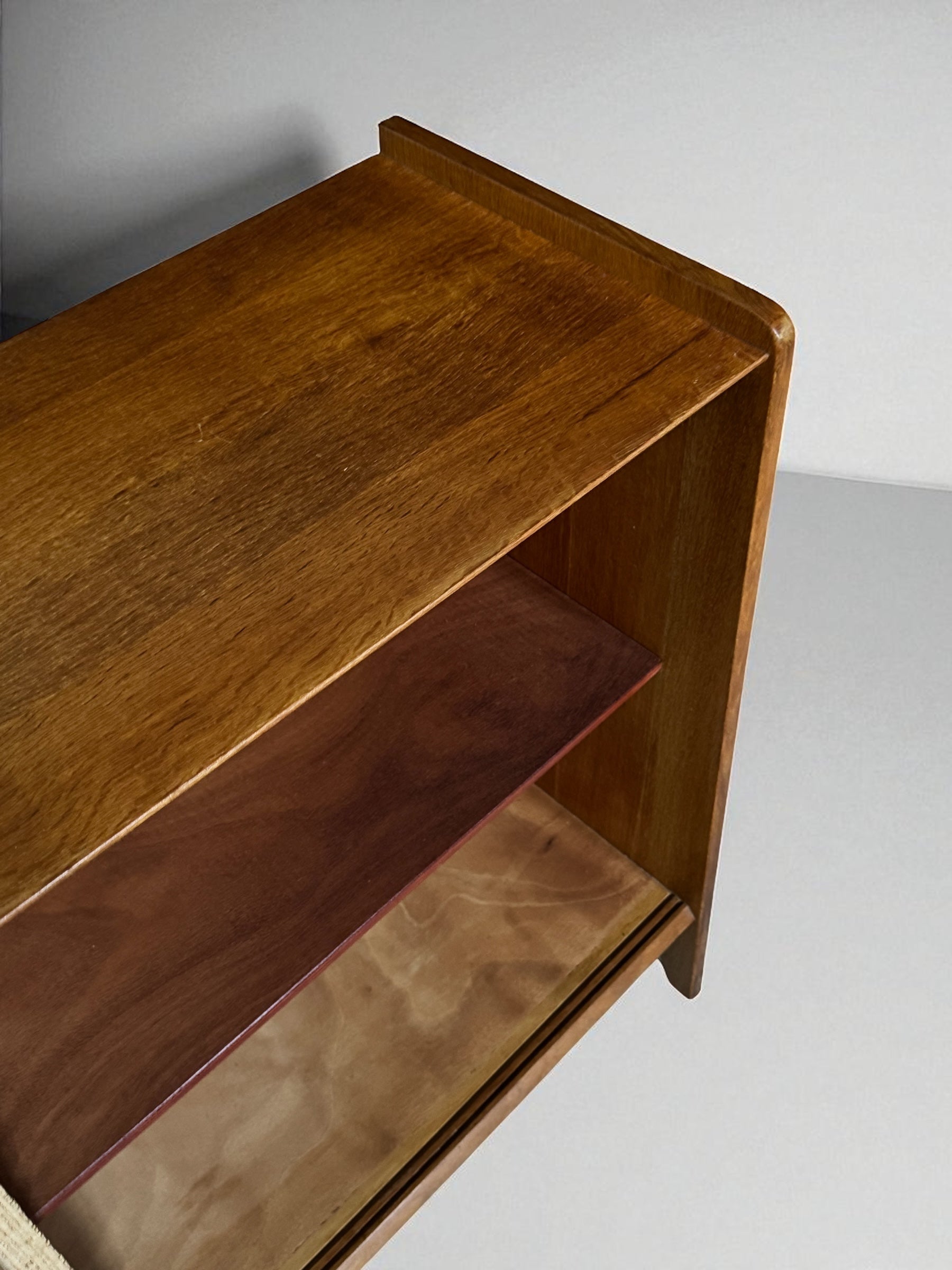 French Oak Cabinet Seagrass Doors 1950s