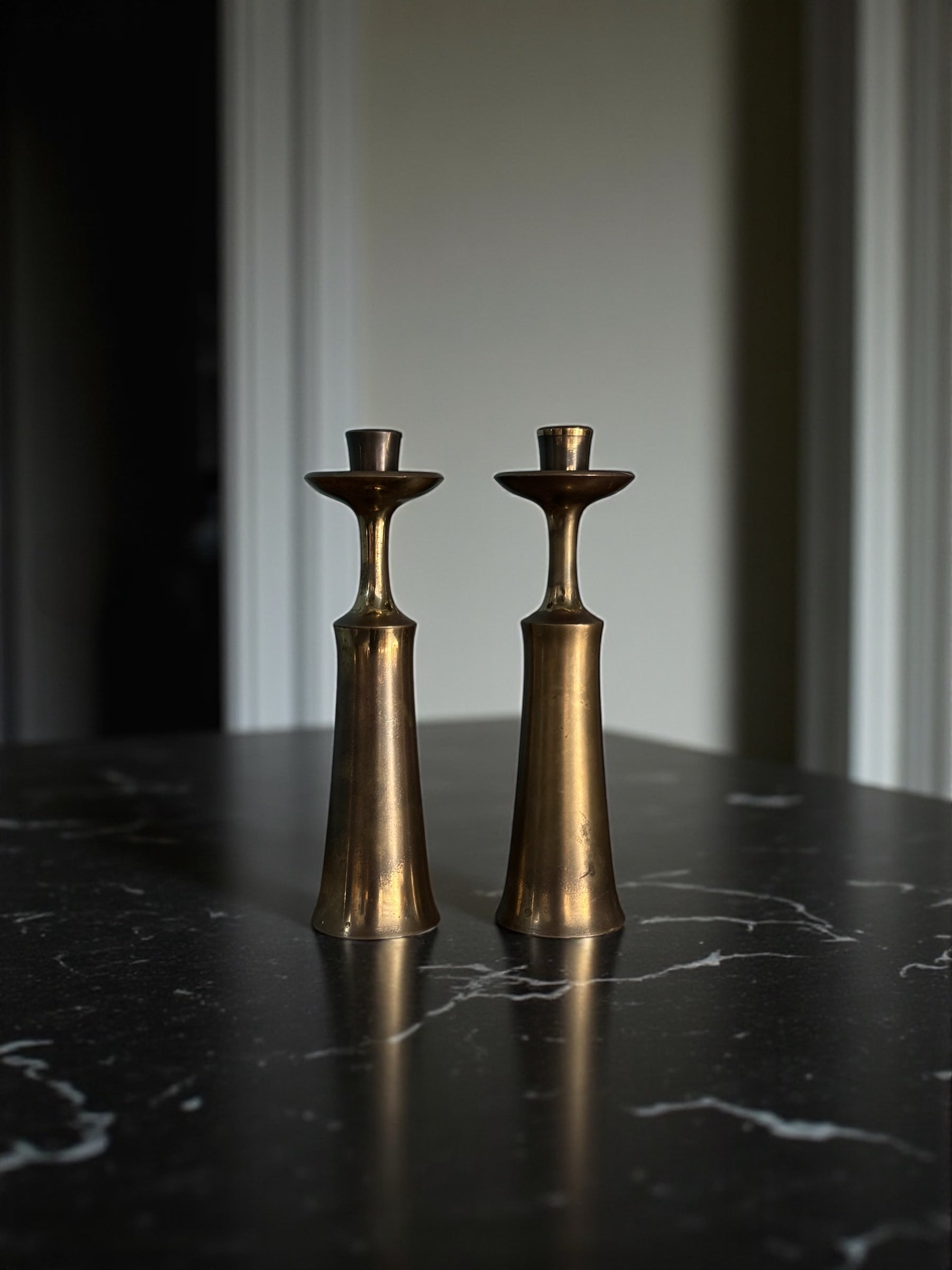 Danish Brass Candlesticks by Jens Harald Quistgaard for IHQ, 1960s, Set of 2