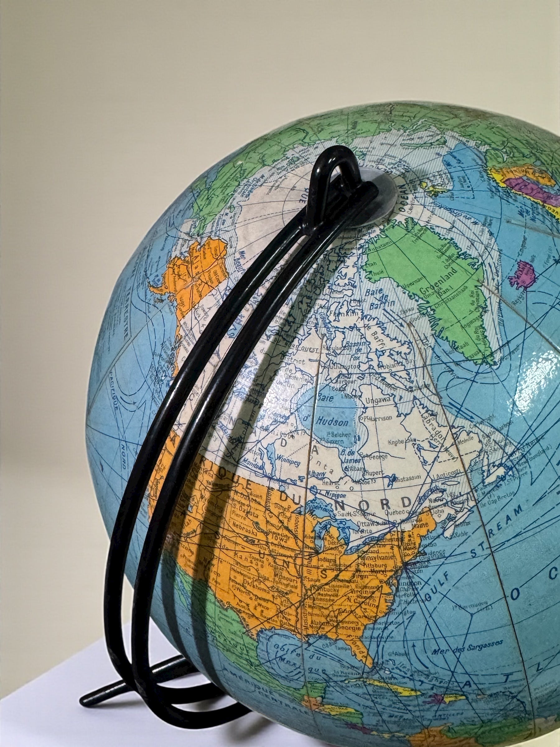 French metal globe tripod Taride 1950-1960
