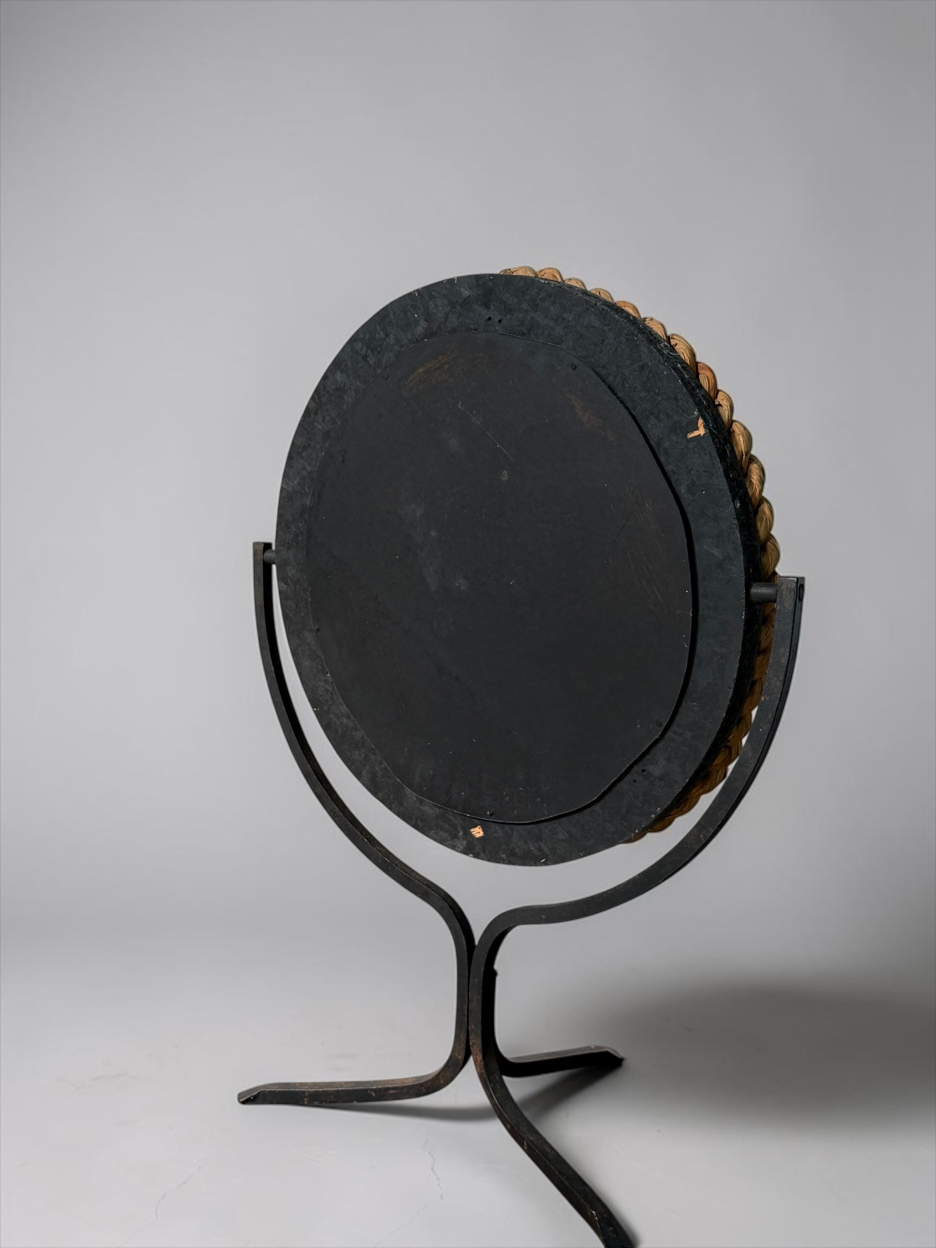 Wicker Mirror by Adrien Audoux & Frida Minet attributed