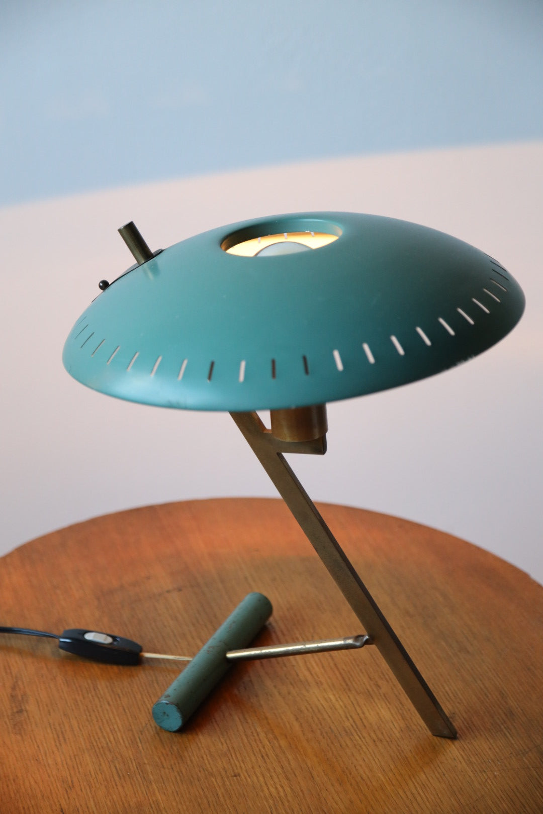 Rare 1st Edition Decora Desk Lamp in Brass & Metal by Louis Kalff for Philips, 1950s