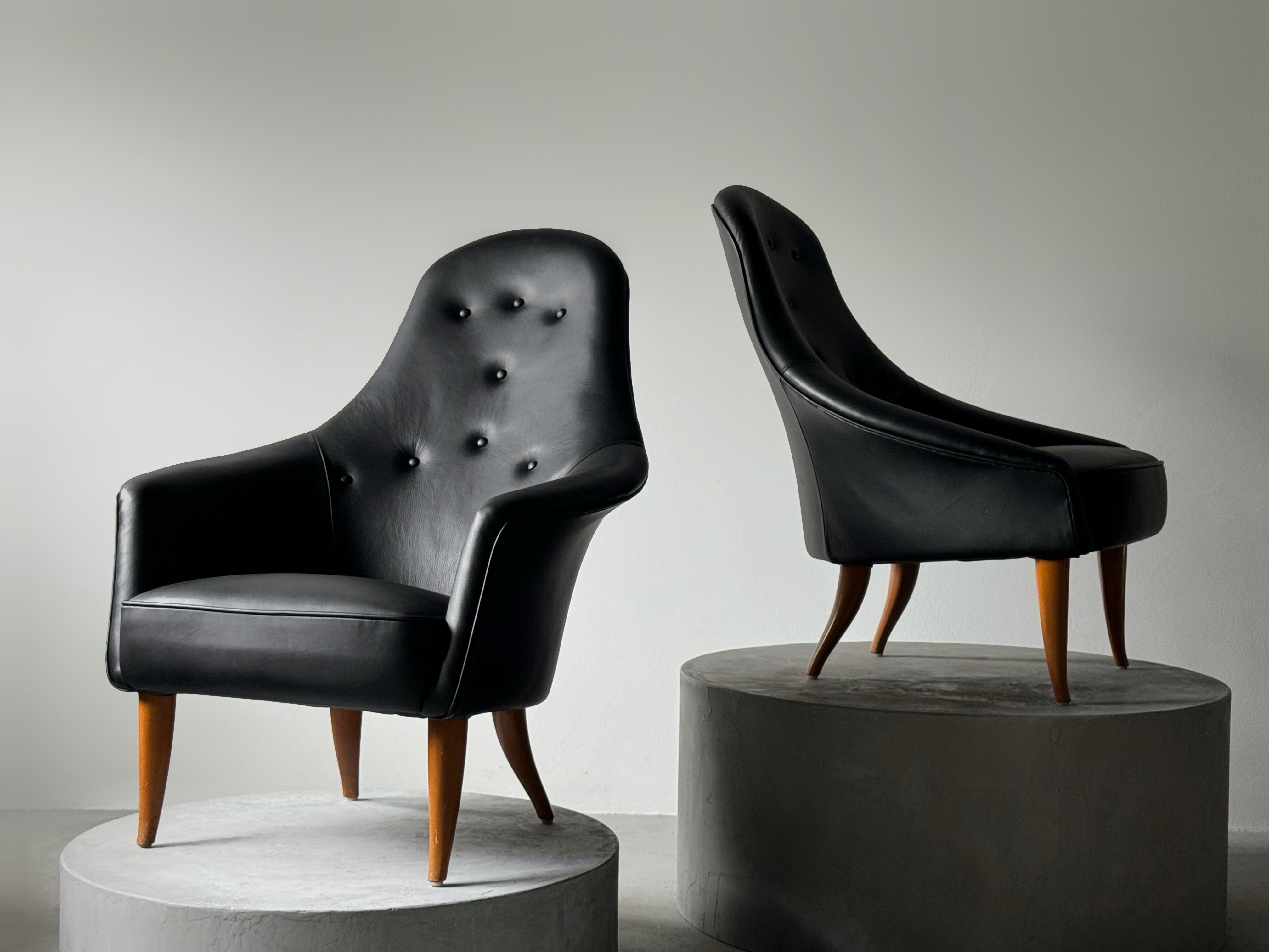 "Adam" & "Eva" set of lounge chairs 1950's by Kerstin Horlin Holmquist For NK mobler nordiskakompaniet Sweden