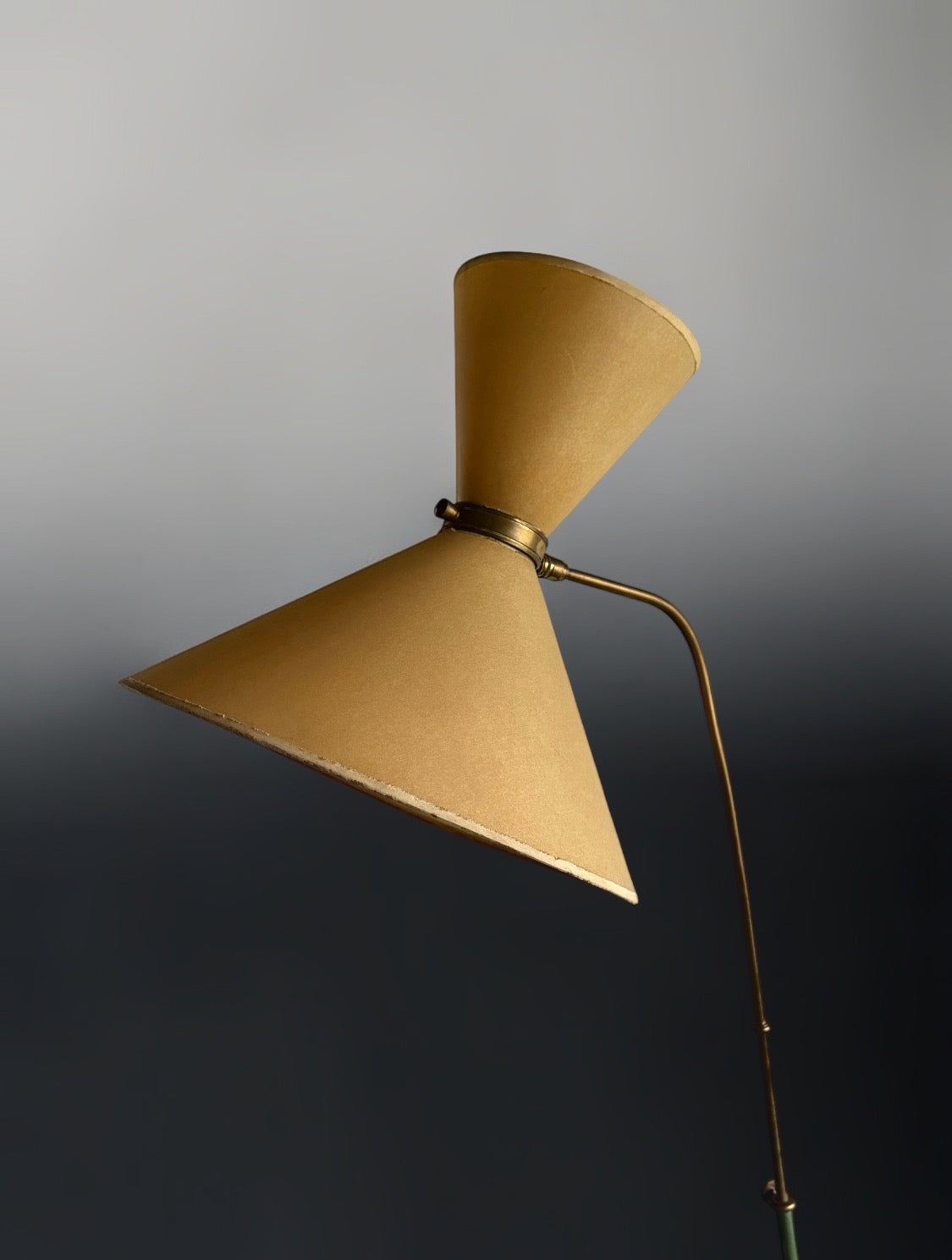 Maison Lunel Dual Conical Shade Floor Lamp, 1950s France
