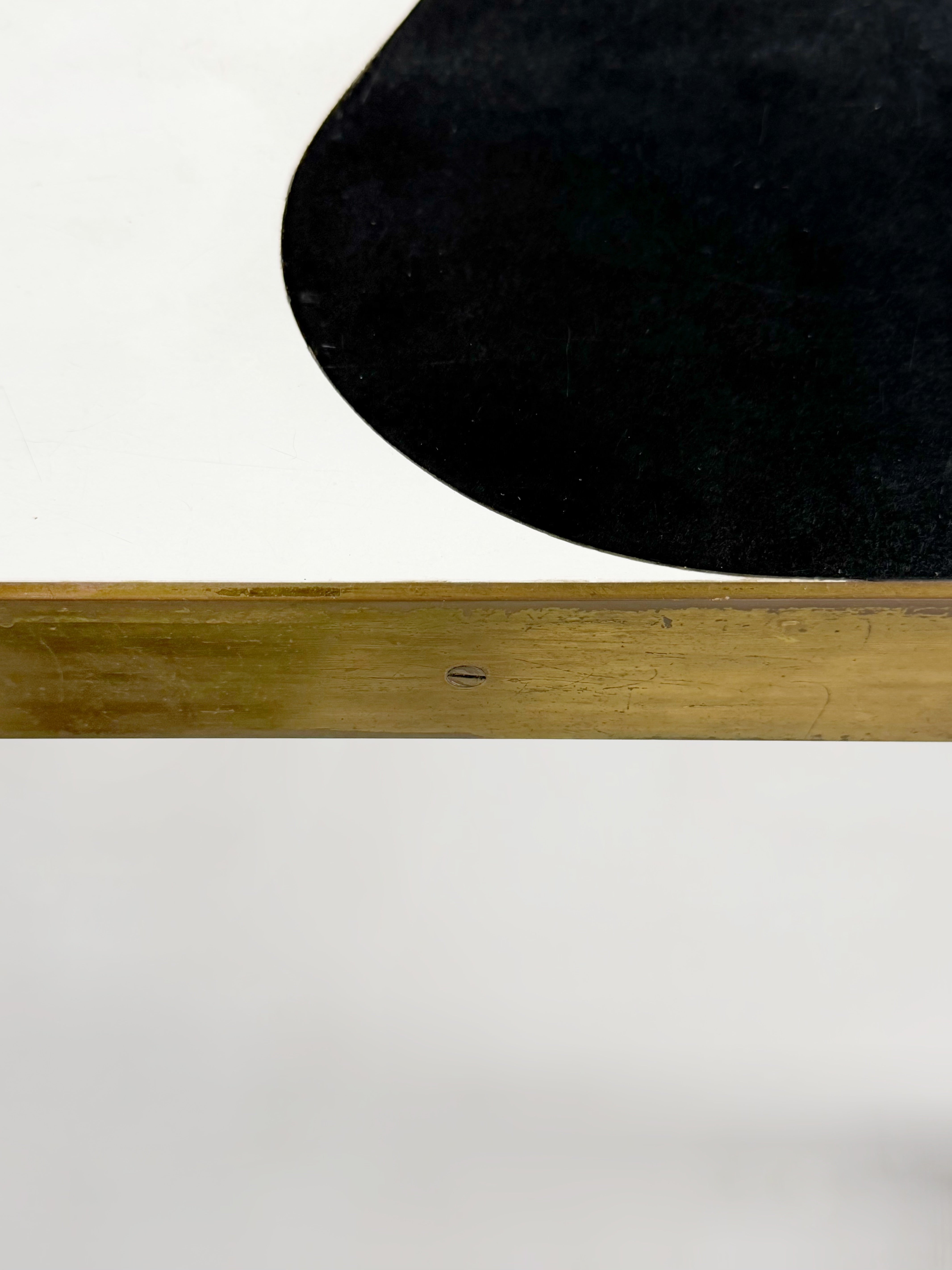 Vintage Table with Brass-Bound Edges
