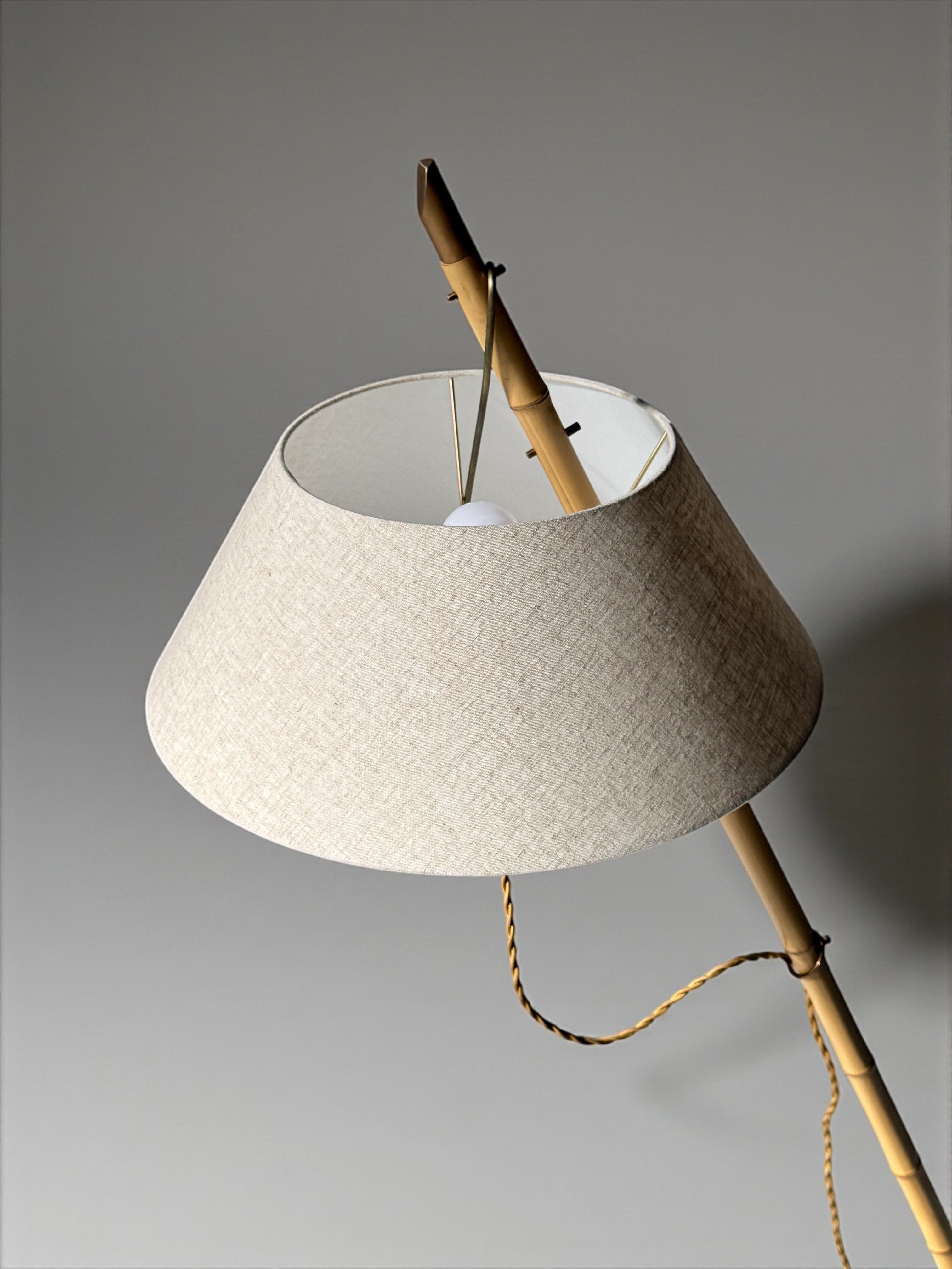 Bamboo Floor Lamp by J. T. Kalmar, Austria 1930s　