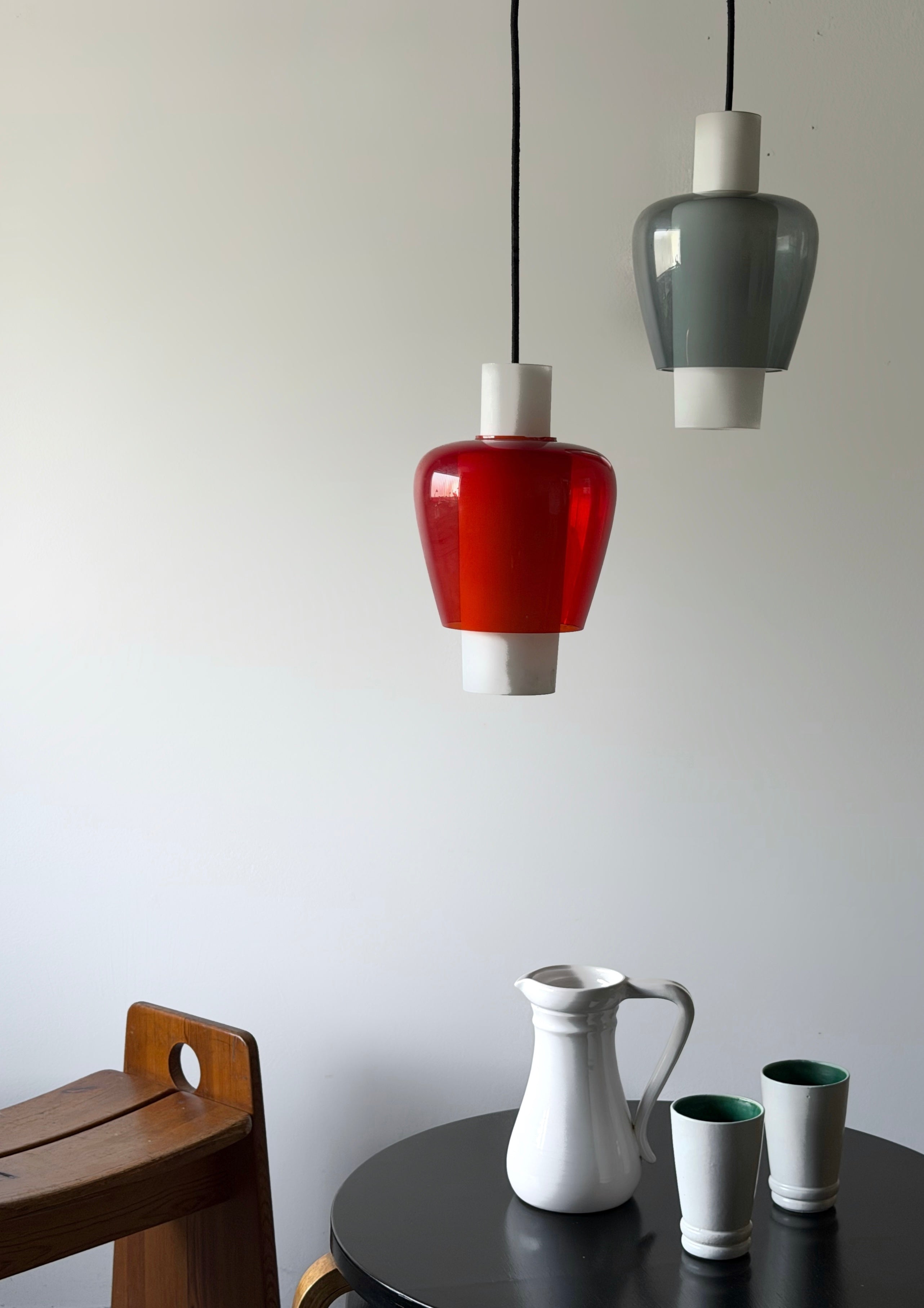 Two Glass 'Suomi' Pendants by Tapio Wirkkala, Finland 1950s