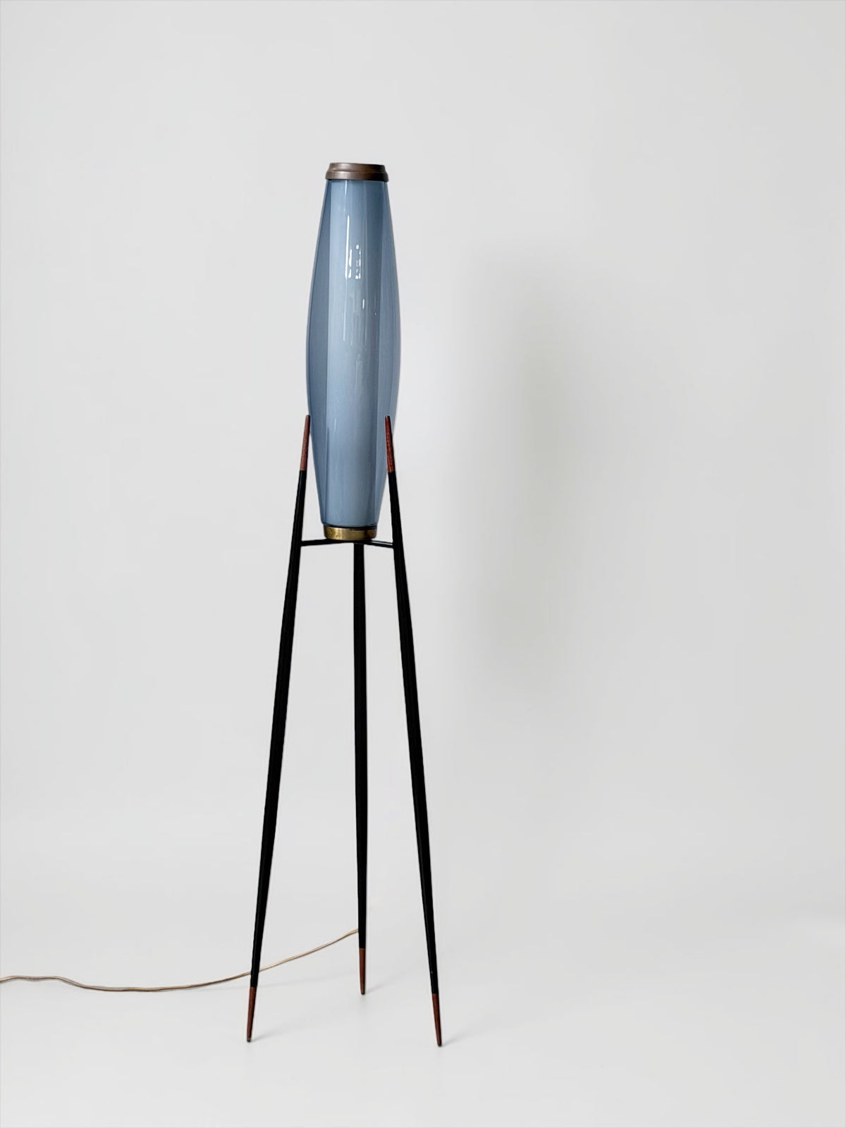 Rocket Floor Lamp with Hand Blown Opal Glass by Svend Aage Holm Sørensen, Denmark 1950s