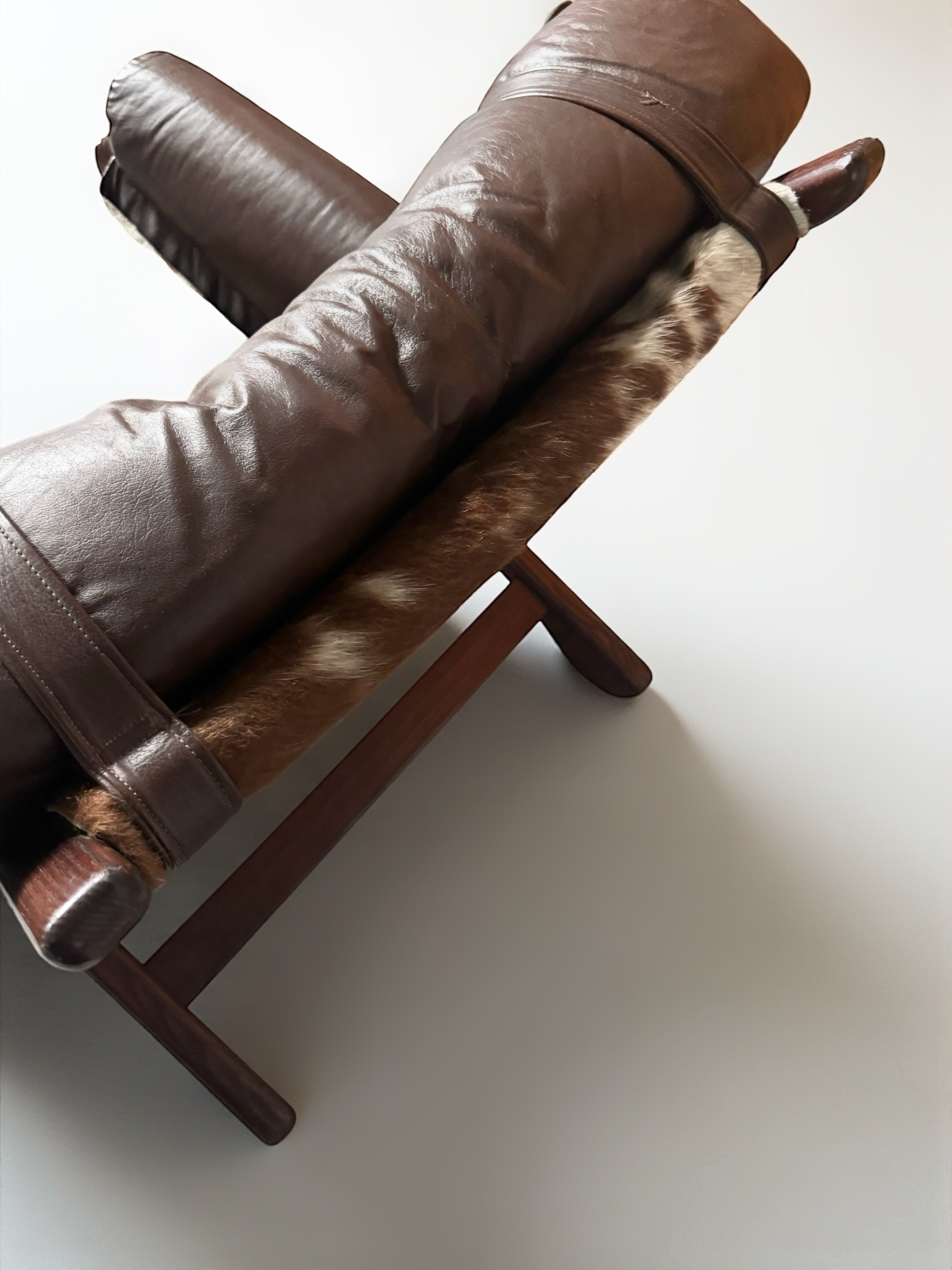 Swedish Cow Hide Armchair from Arne Norell AB, 1960