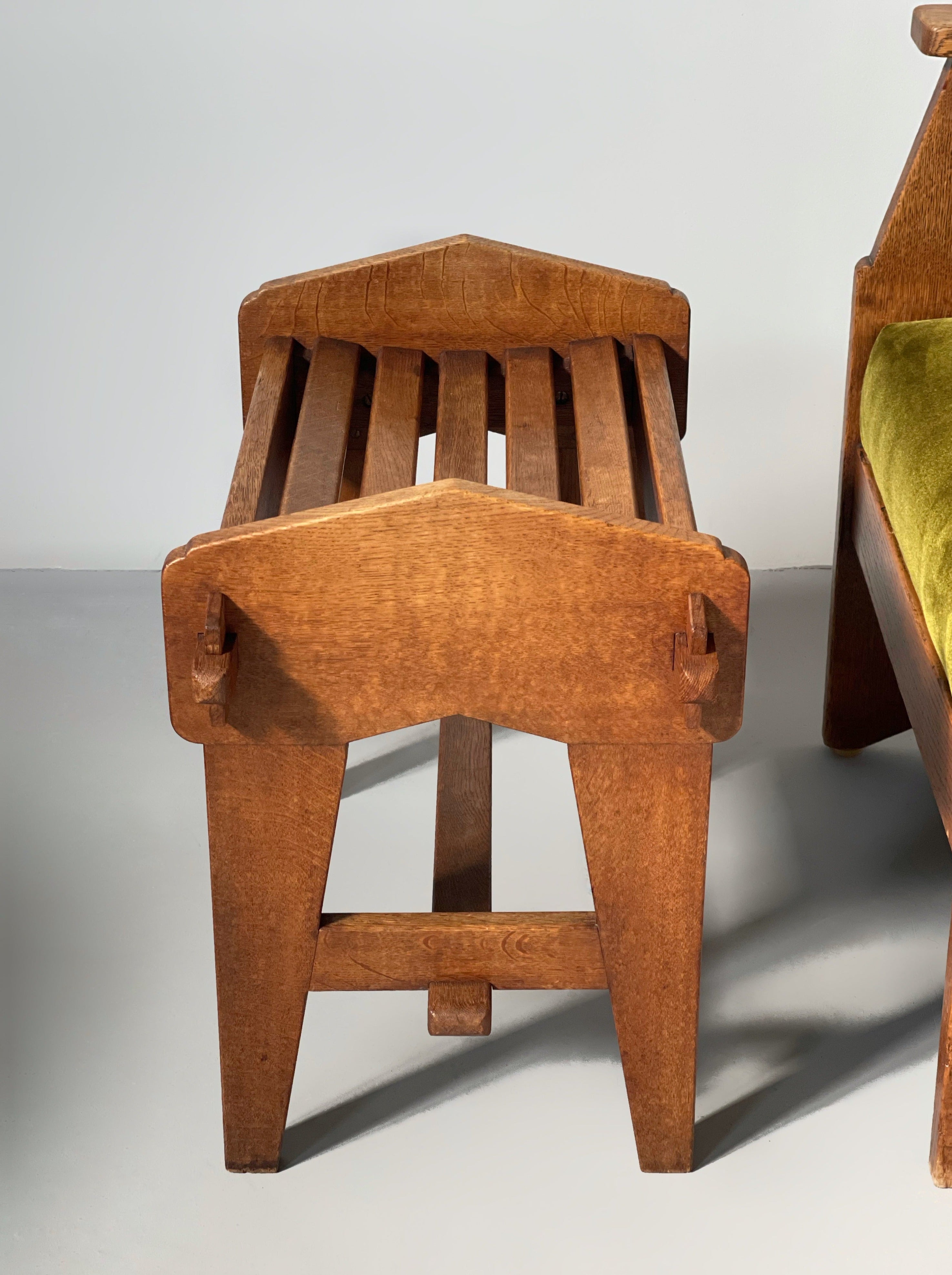 Arts and Crafts Stool, 1940s