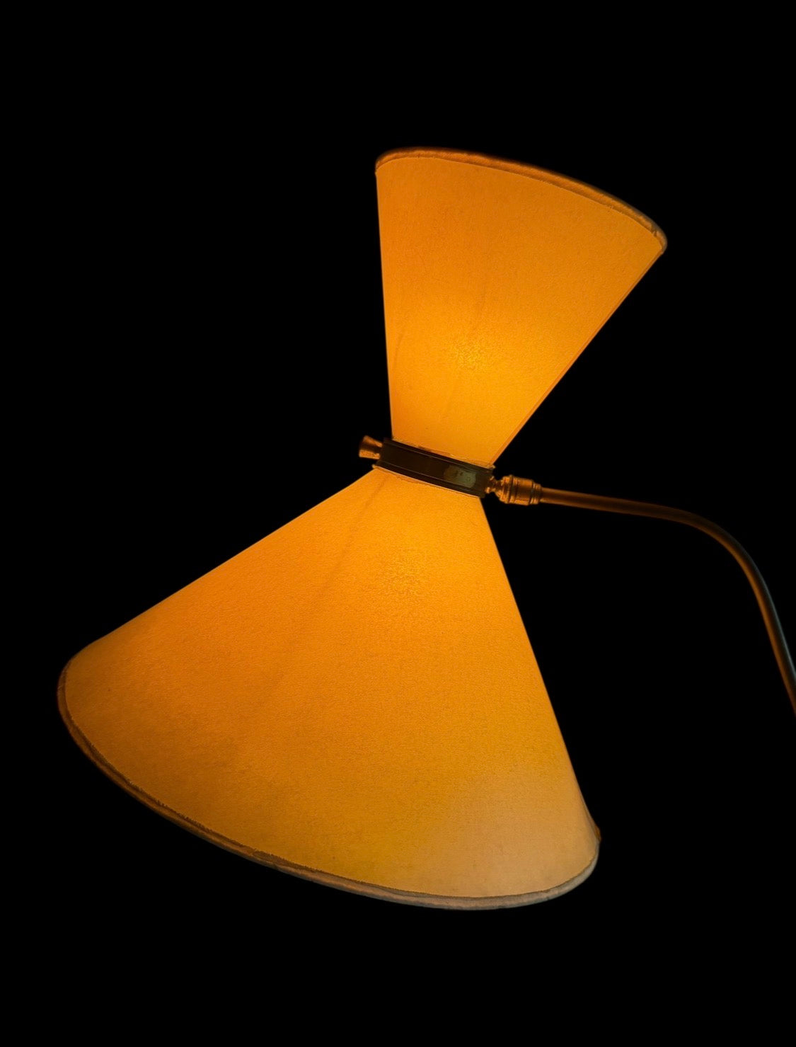 Maison Lunel Dual Conical Shade Floor Lamp, 1950s France