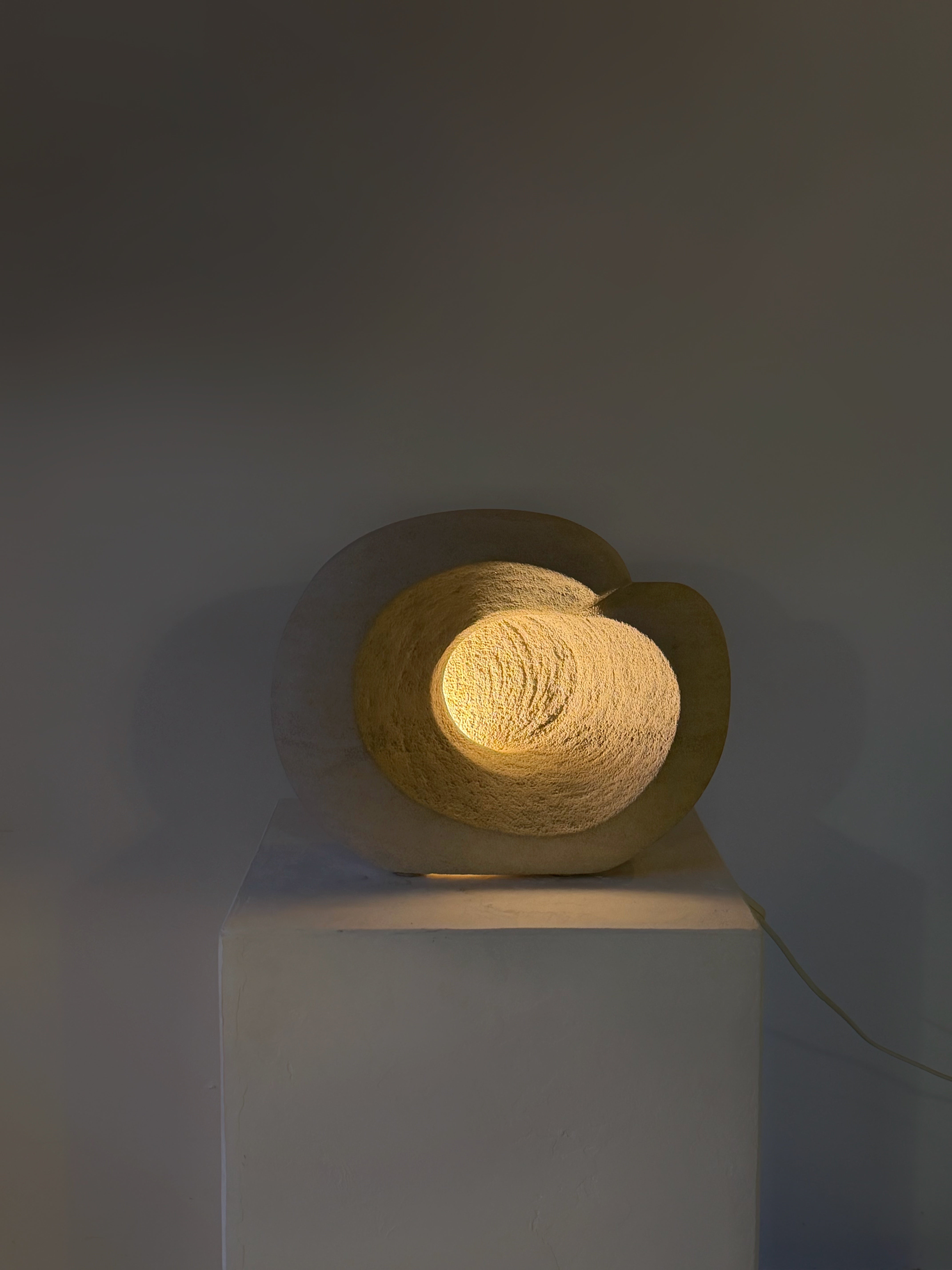 Vintage lamp in Chauvigny Stone by Arsène Galisson