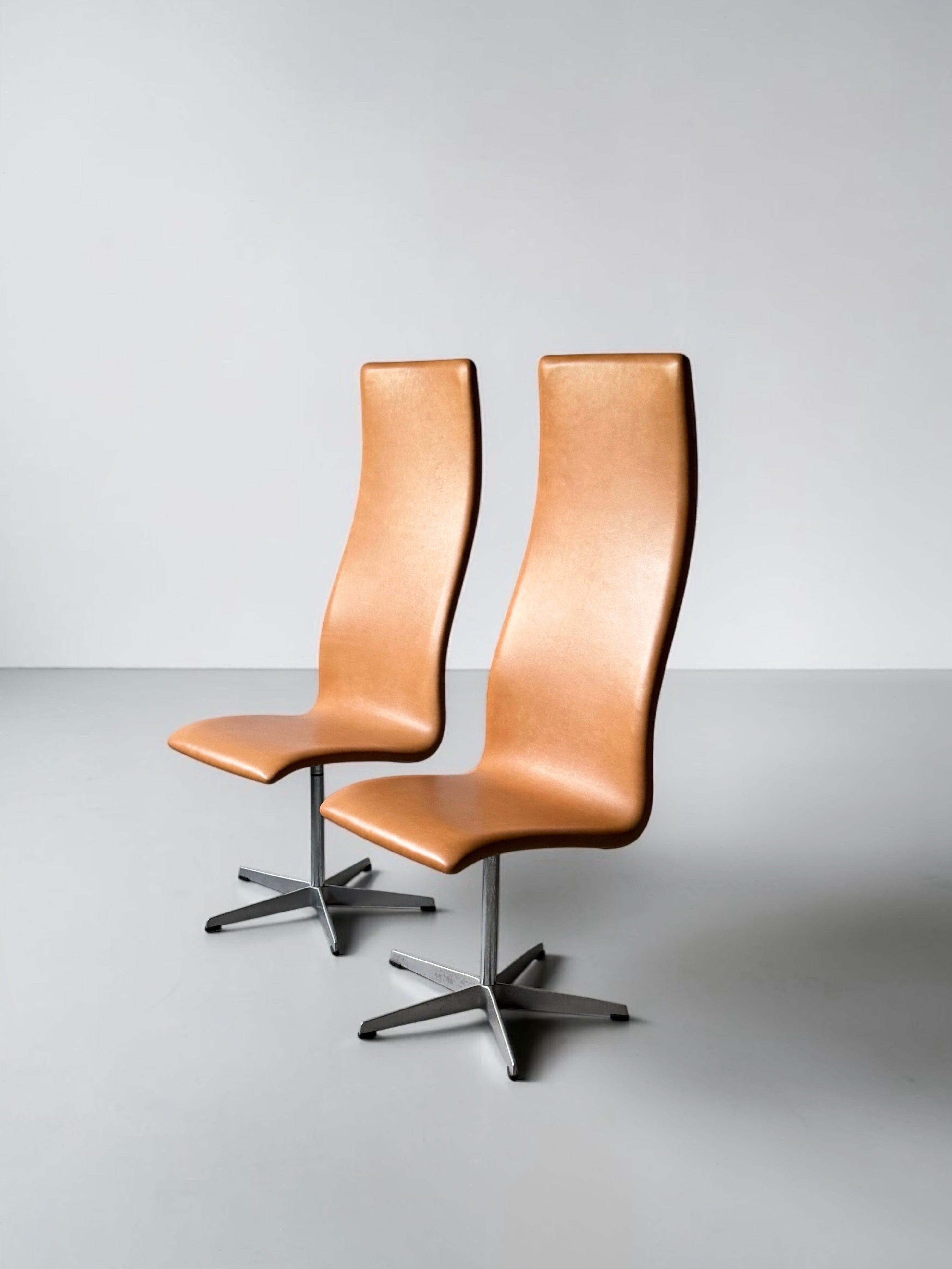 Set of 6 Oxford High-Back Swivel Chairs Model 3162 By Arne Jacobsen For Fritz Hansen, Denmark 1965