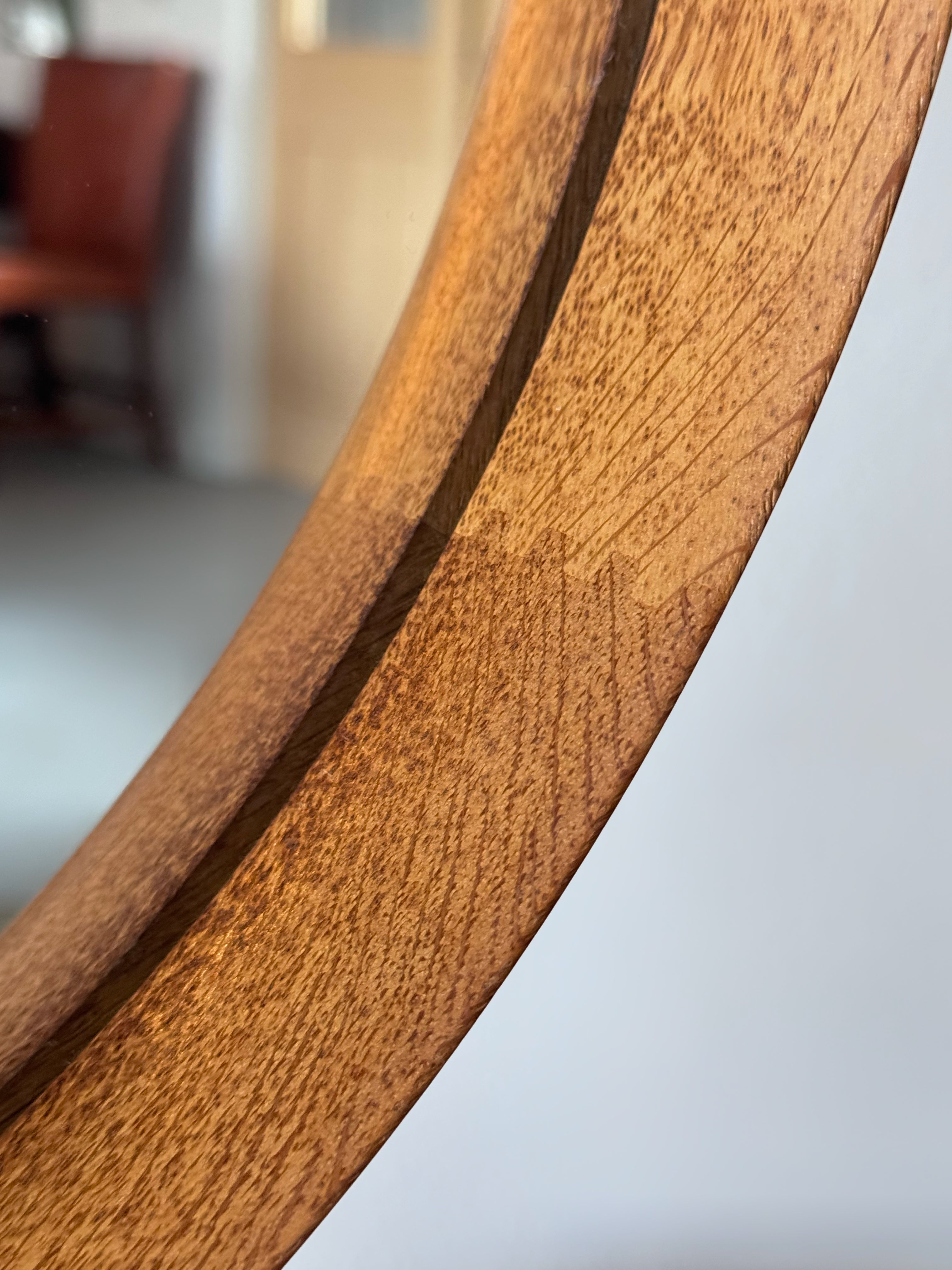 Mid-Century Swedish Large Oak Table Mirror by Östen & Uno Kristiansson for Luxus