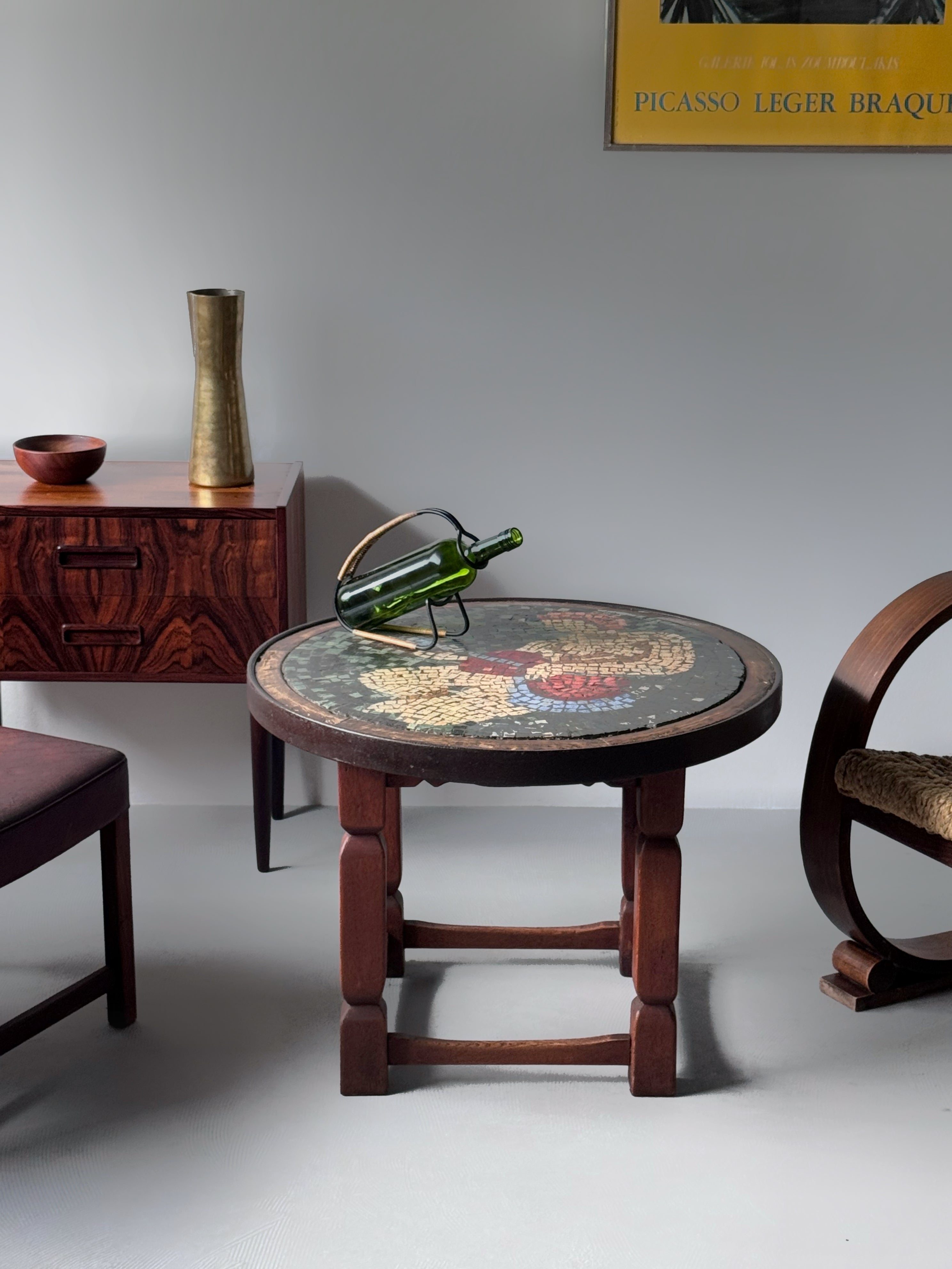 Danish stone mosaic side table 1930s