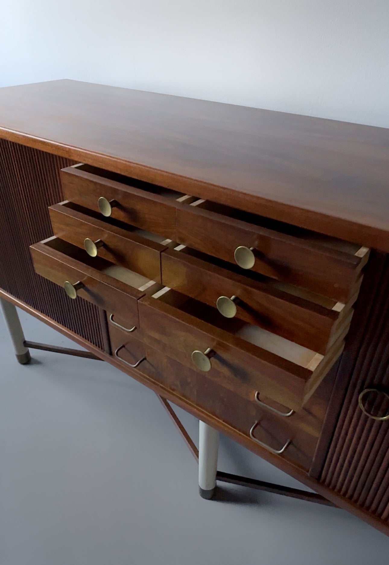 Danish cabinetmaker sideboard in walnut with brass handles