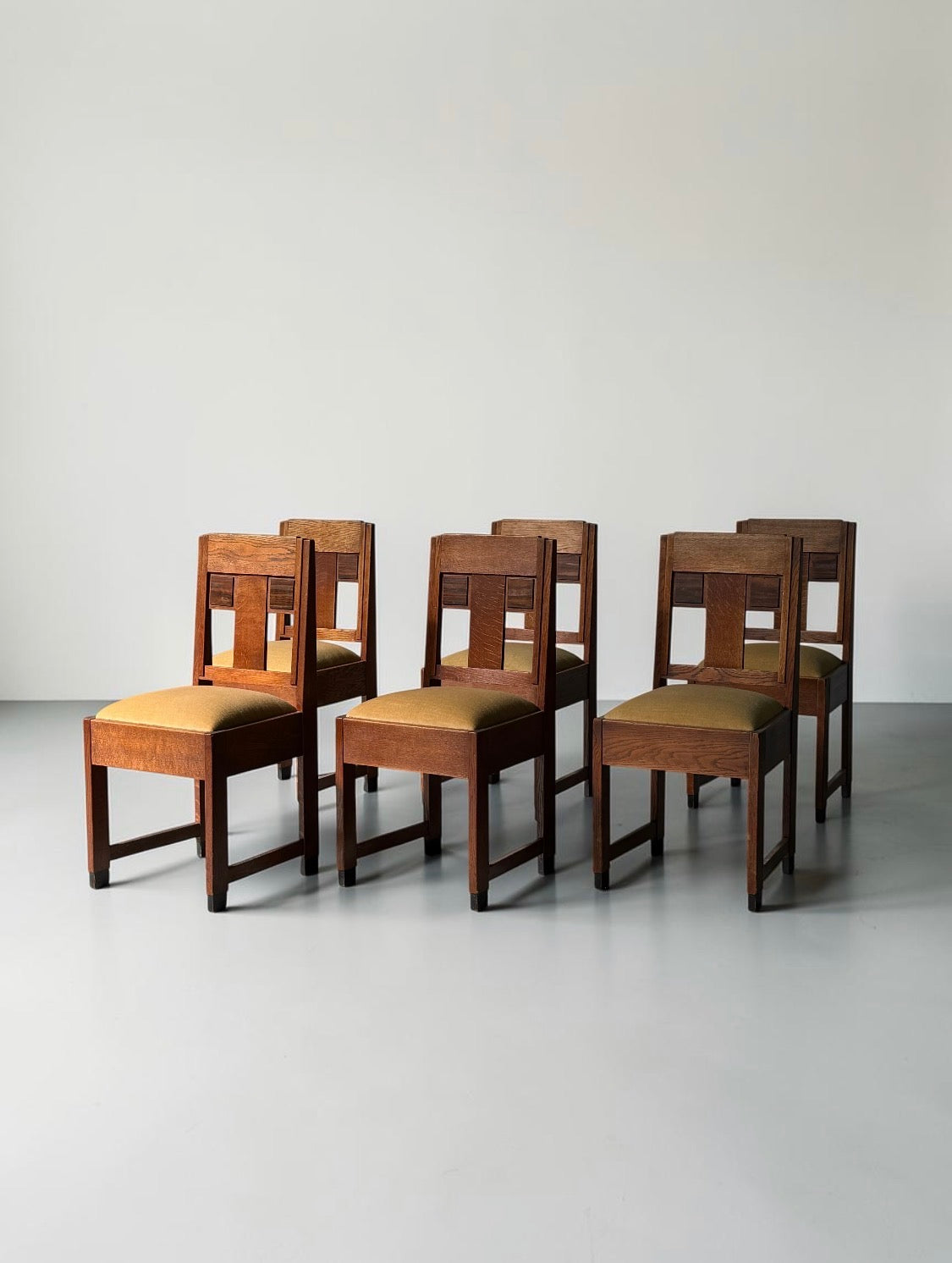 Set of Art Deco Amsterdam School Dining Chairs, The Netherland 1930s　