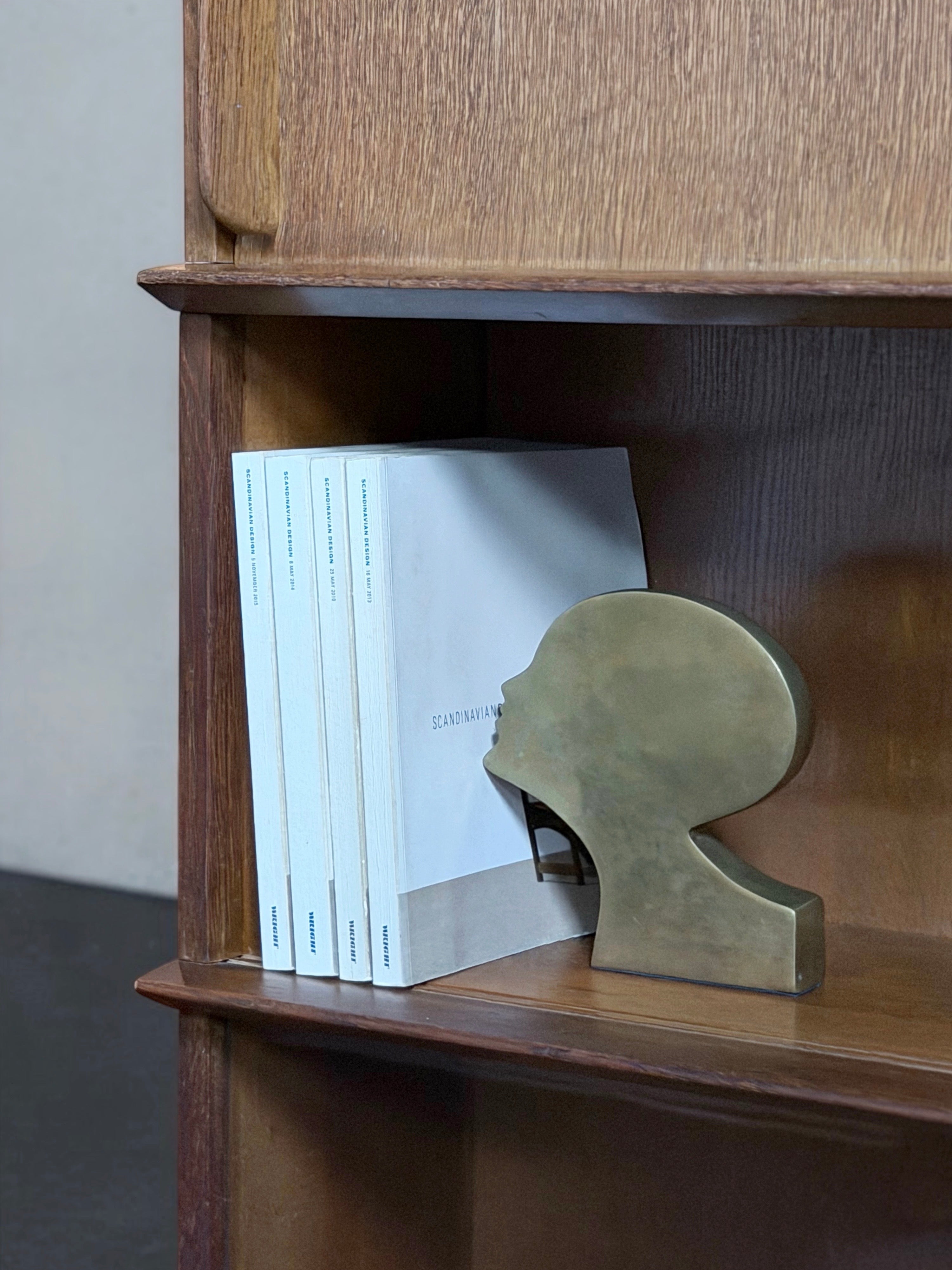 Pair of Sculptural Brass Profile Bookends