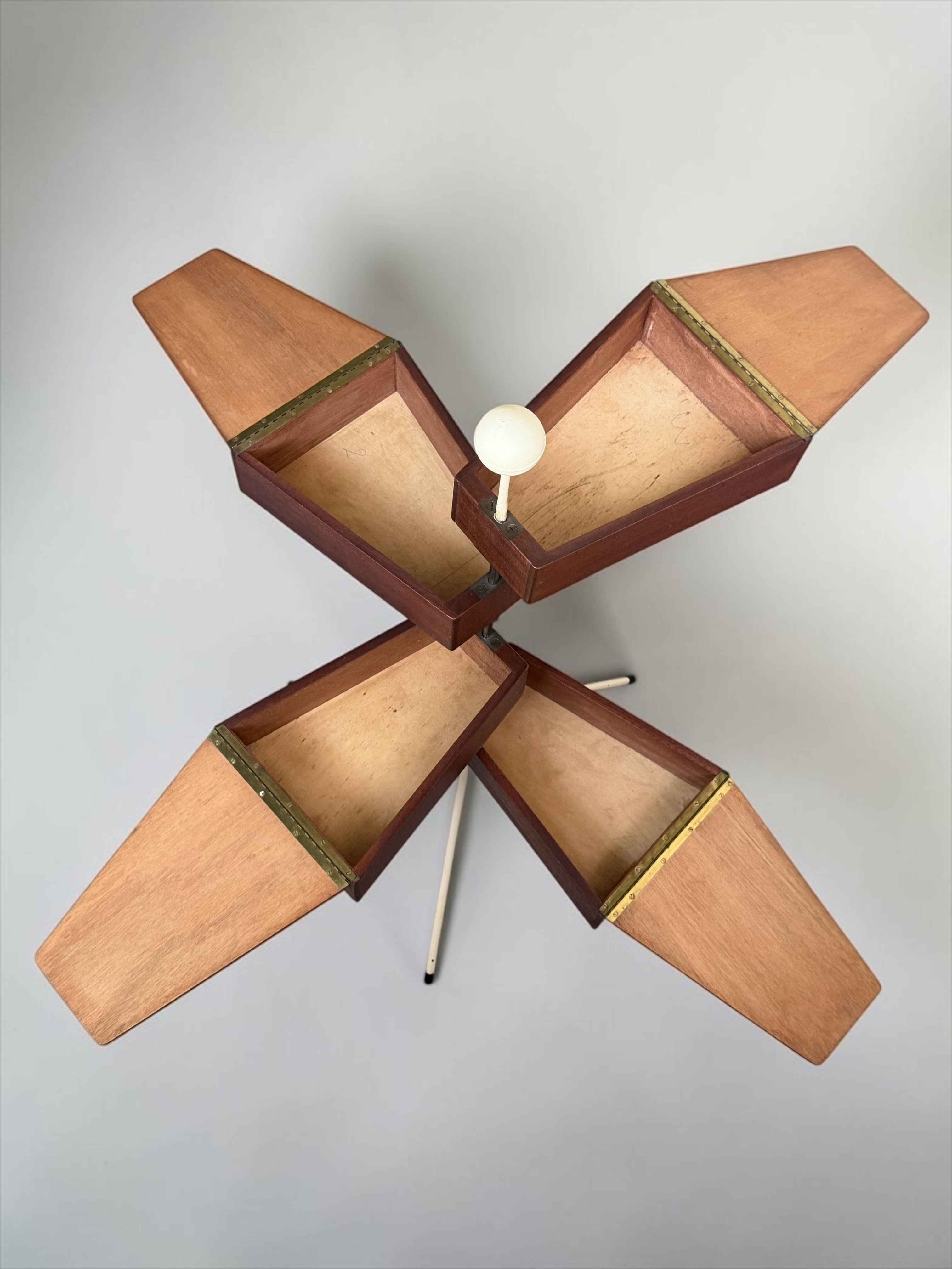 Swivel Sewing Box on Tripod Stand, Belgium 1950s　