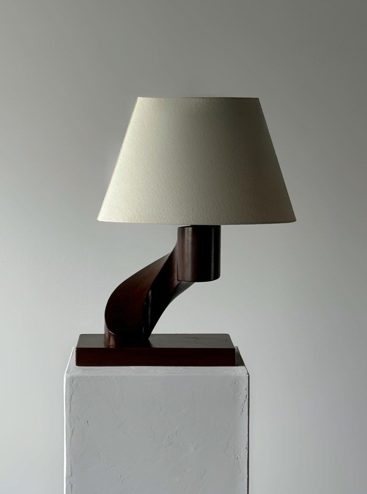 Danish Art Deco Sculptural Table Lamp in Solid Wood, 1930s