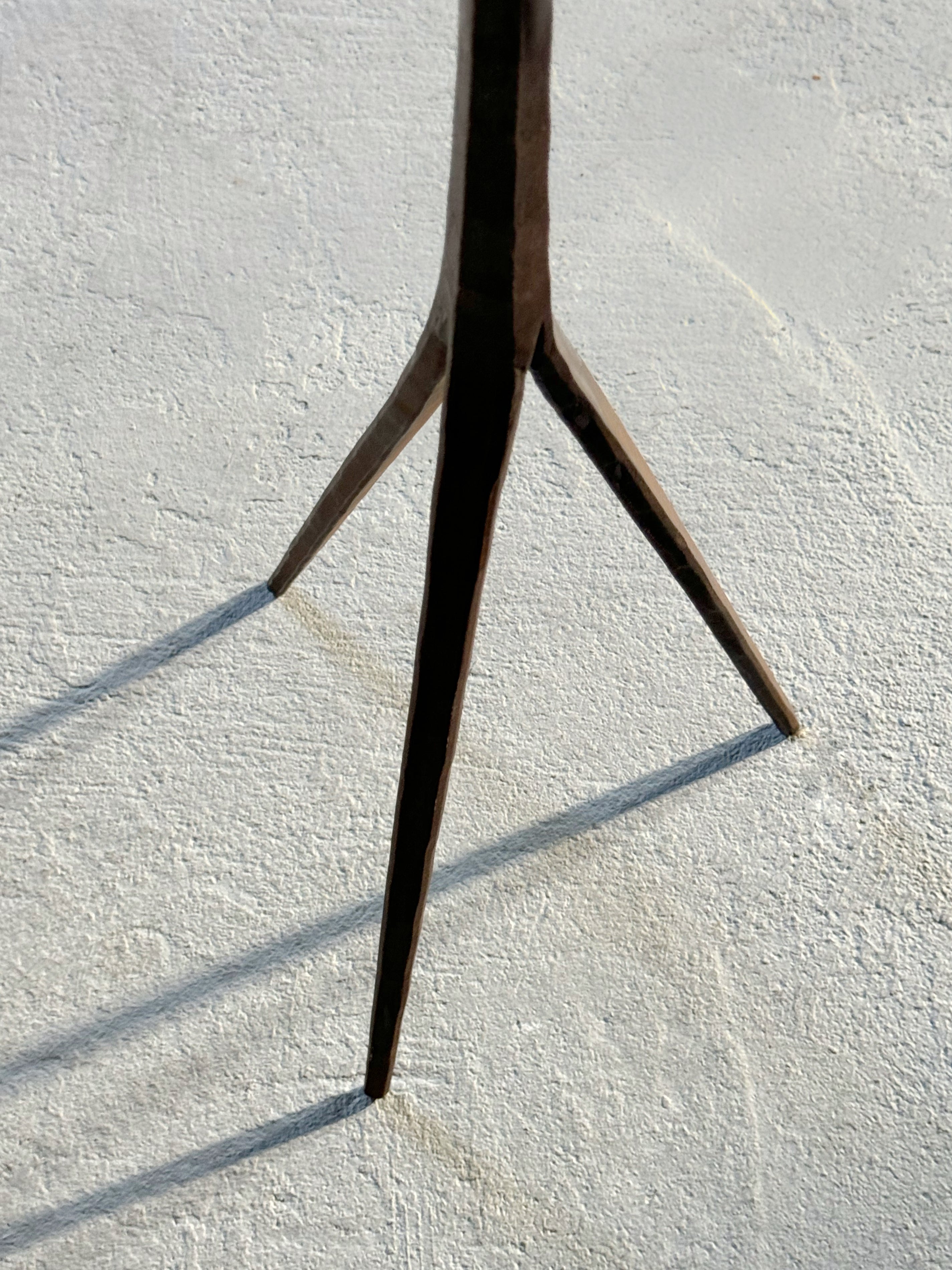 Vintage French Brutalist Iron Candle Stand