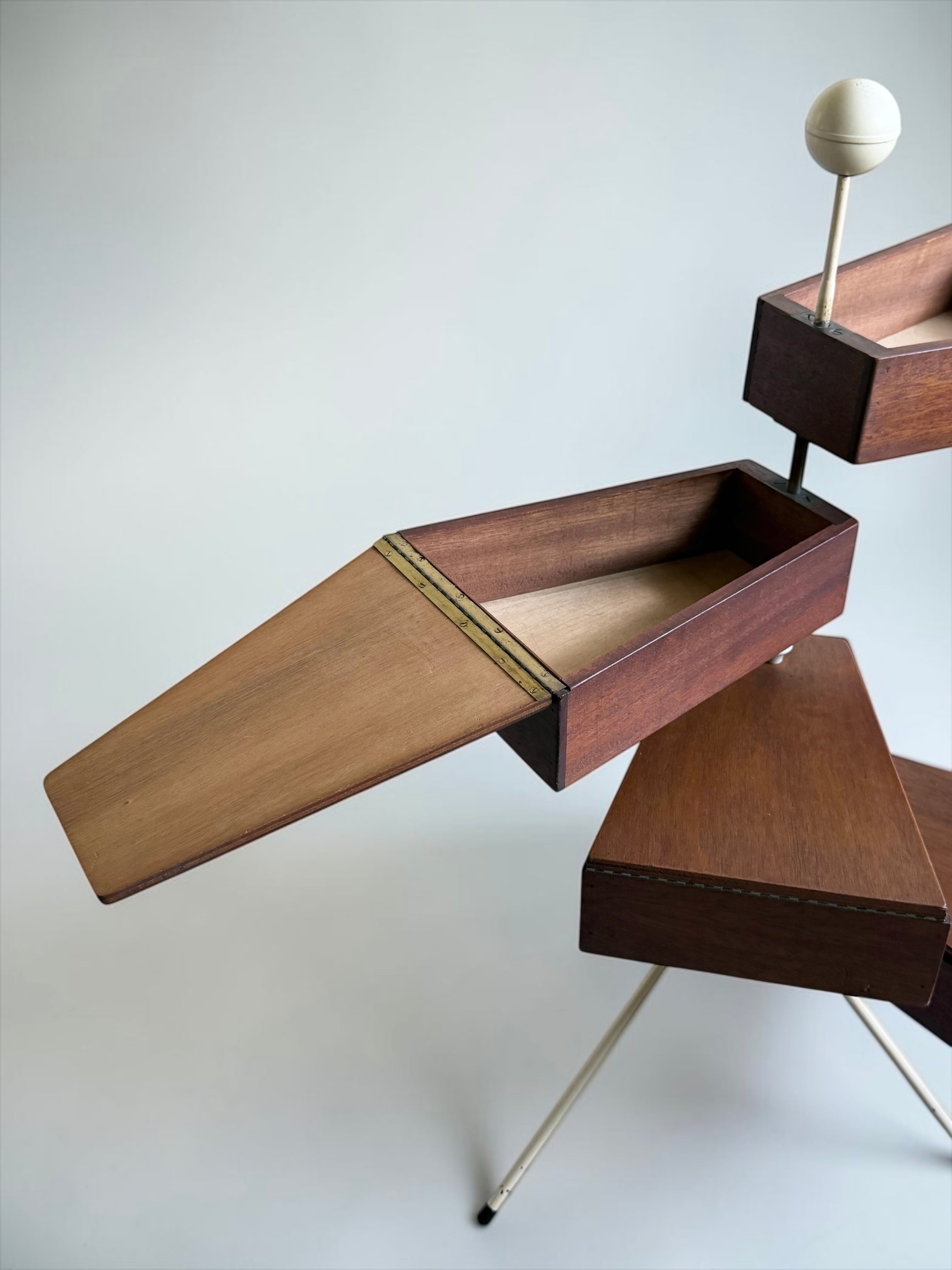 Swivel Sewing Box on Tripod Stand, Belgium 1950s　