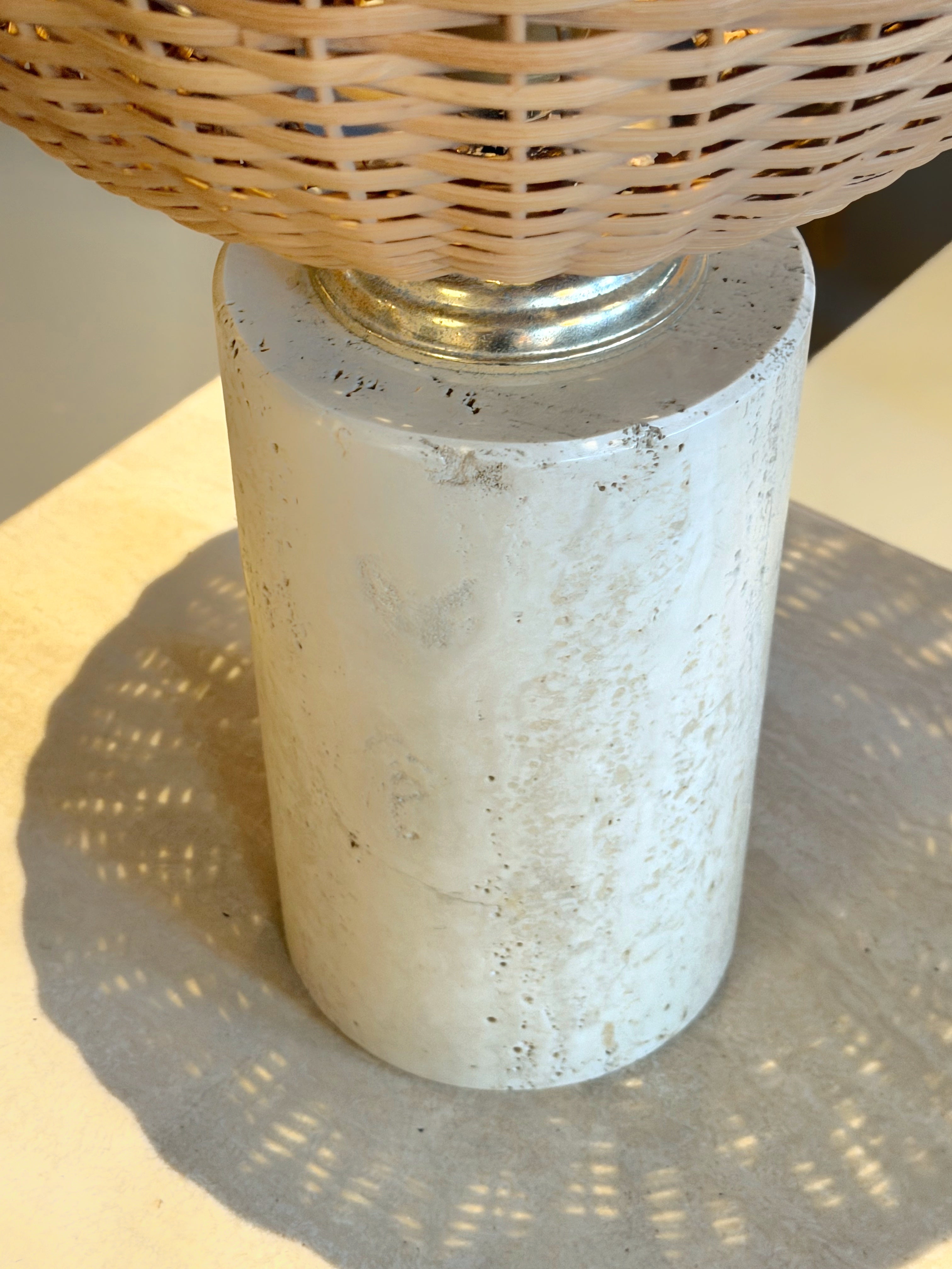 Travertine Table Lamp, Italy 1960s