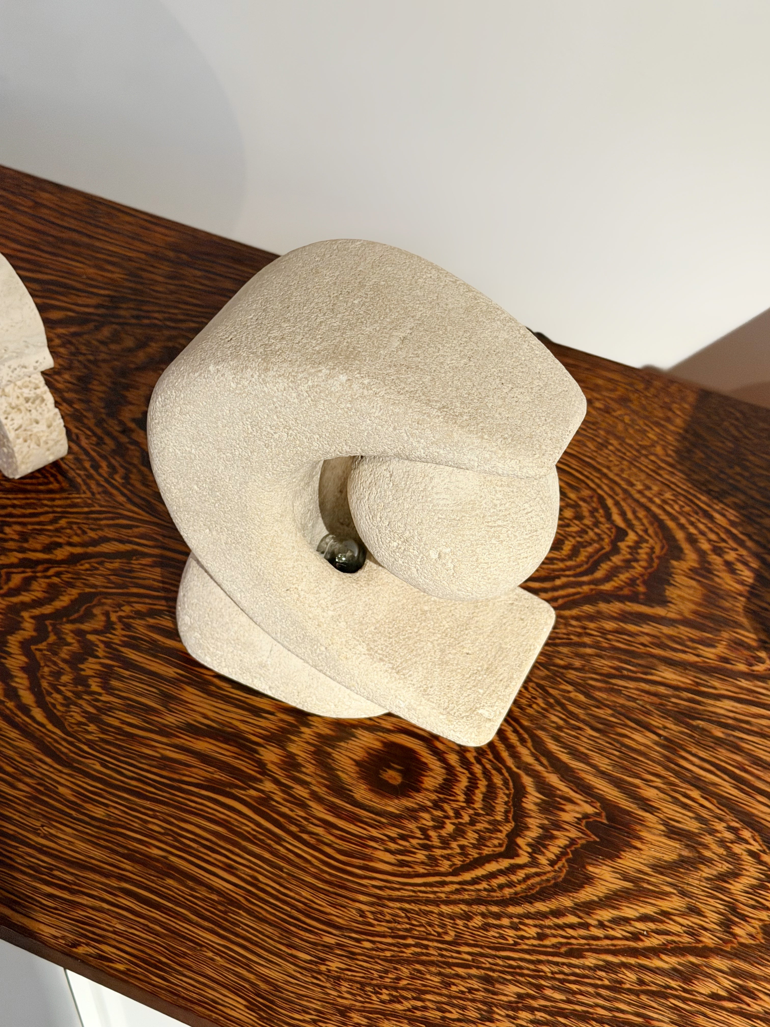Carved Stone Lamp By Pierre Albert Tormost, 1960s　