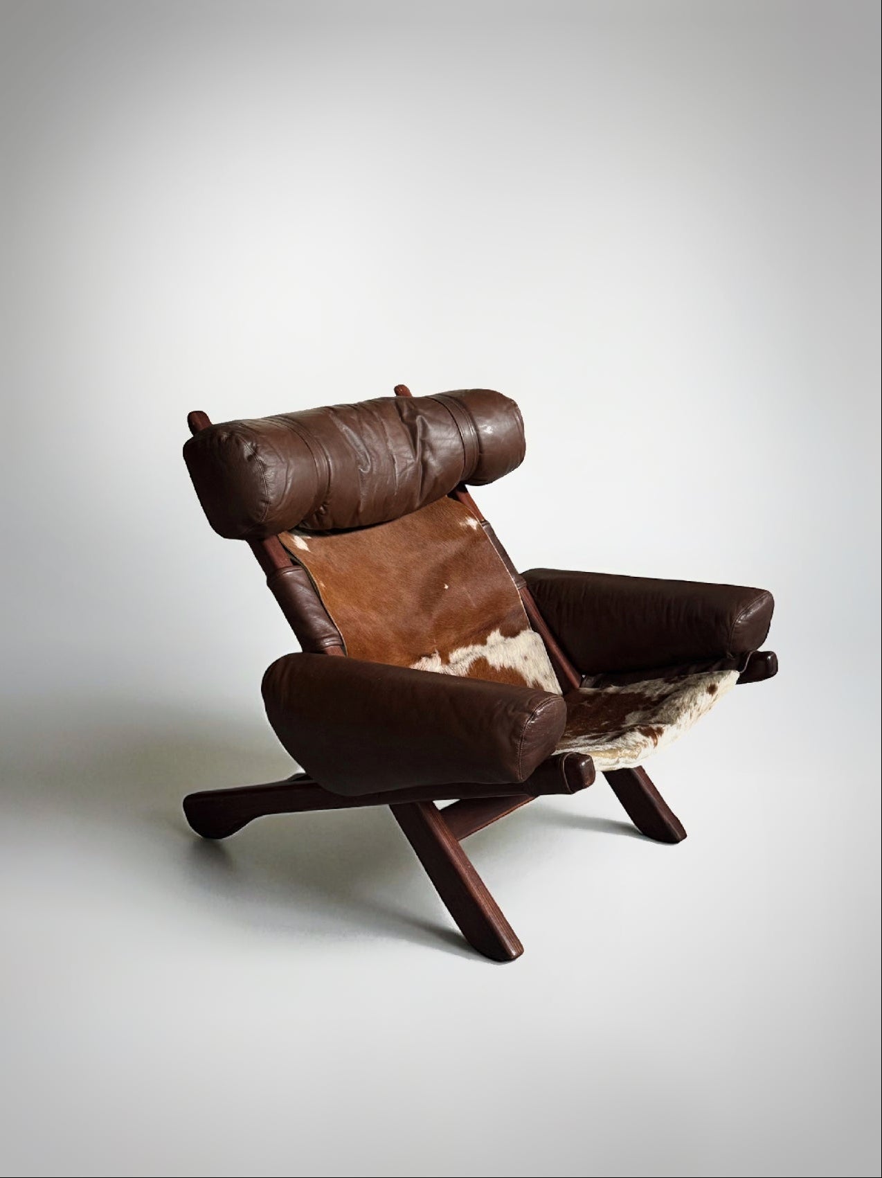 Swedish Cow Hide Armchair from Arne Norell AB, 1960