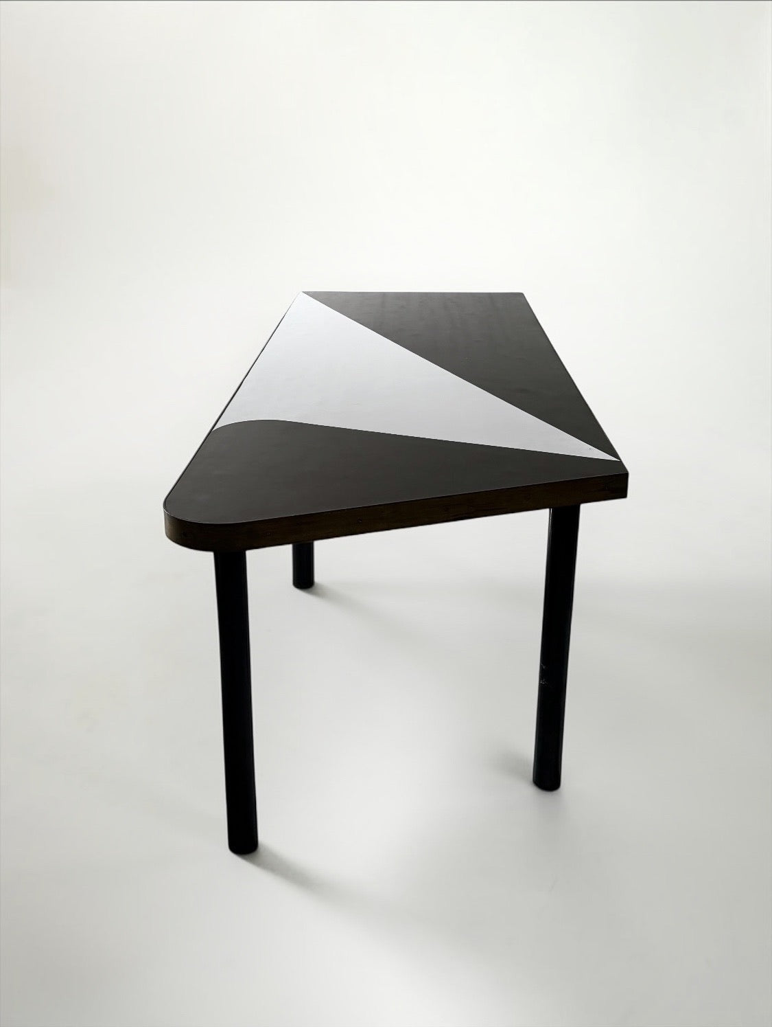 Vintage Table with Brass-Bound Edges