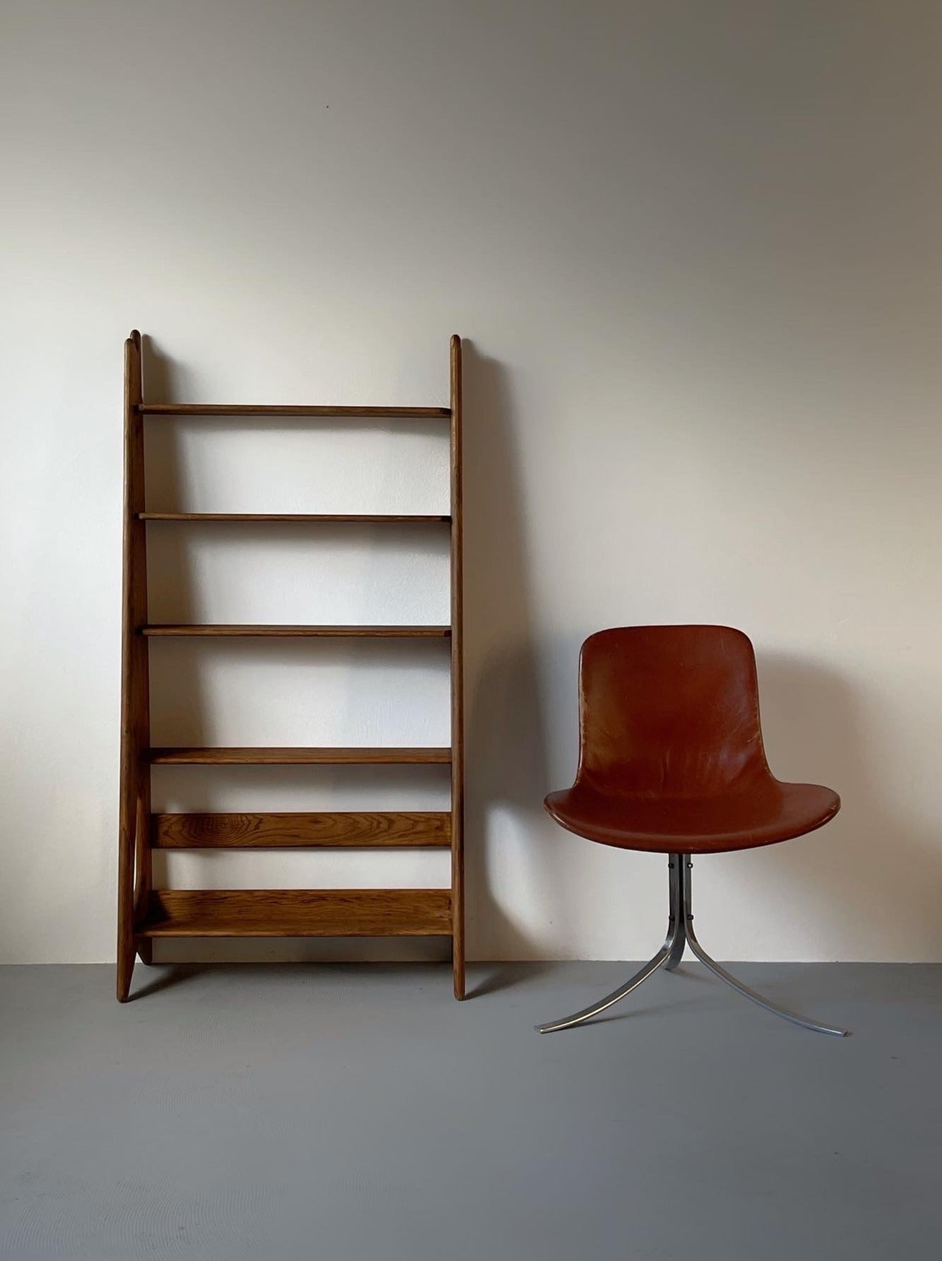 Vintage oak shelf by Pierre Cruège for Formes