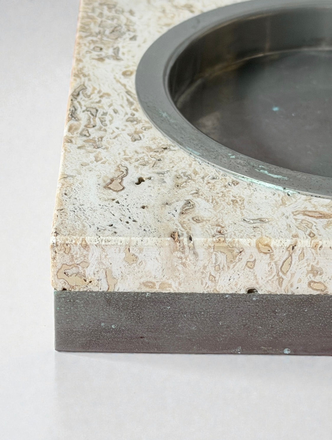 Midcentury Travertine Ashtray or Vide-Poche by Fratelli Mannelli, Italy 1970s