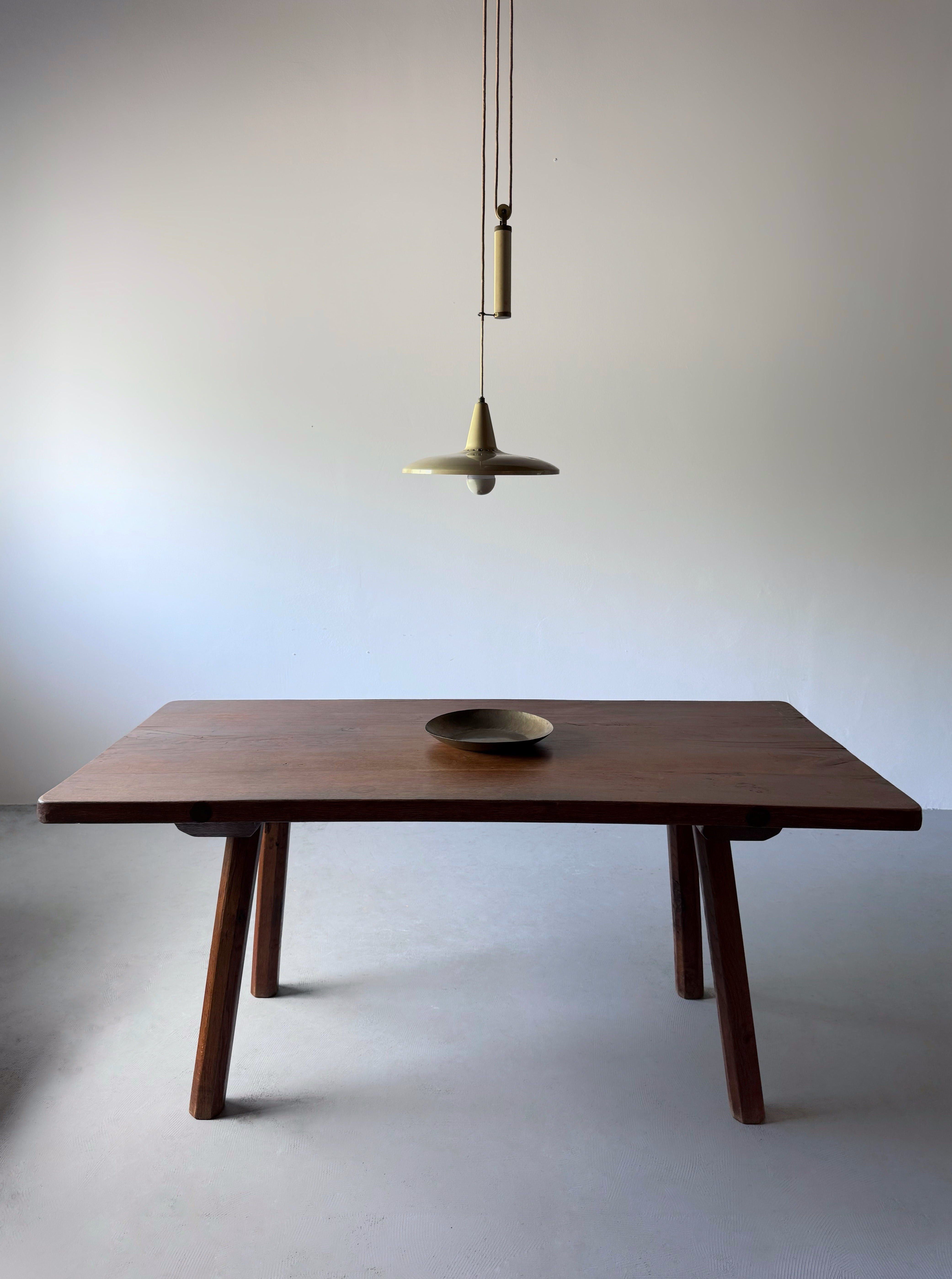 Mid-Century Modern oak Wood Dining Table, France ca 1950s Mid-Century Modern oak Wood Dining Table, France ca 1950s