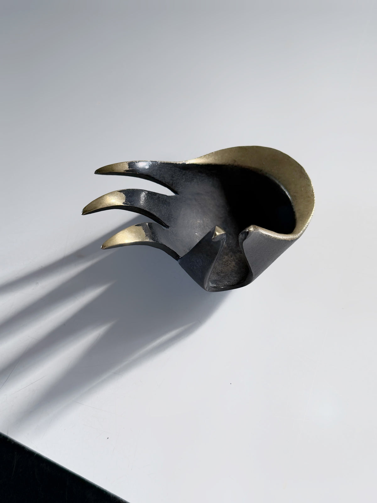 Sculptural Brass Hand Bowl by Walter Bosse for Herta Baller, Austria, 1950s